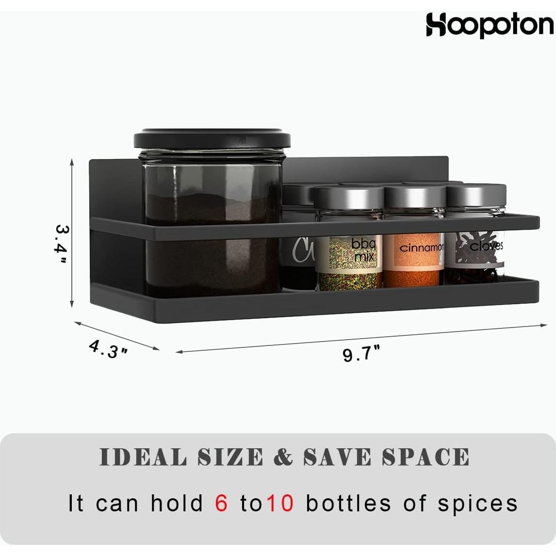 Estante Magnético para Especias Hoopoton - 2 Paquetes, 24.6x11cm