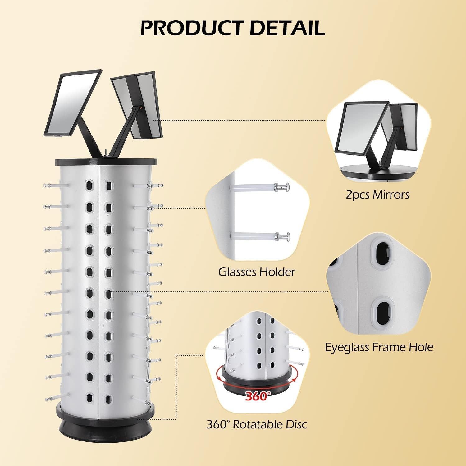 Soporte de Exhibición de Gafas VARIPOWDER Rotativo 360° para 44 Pares
