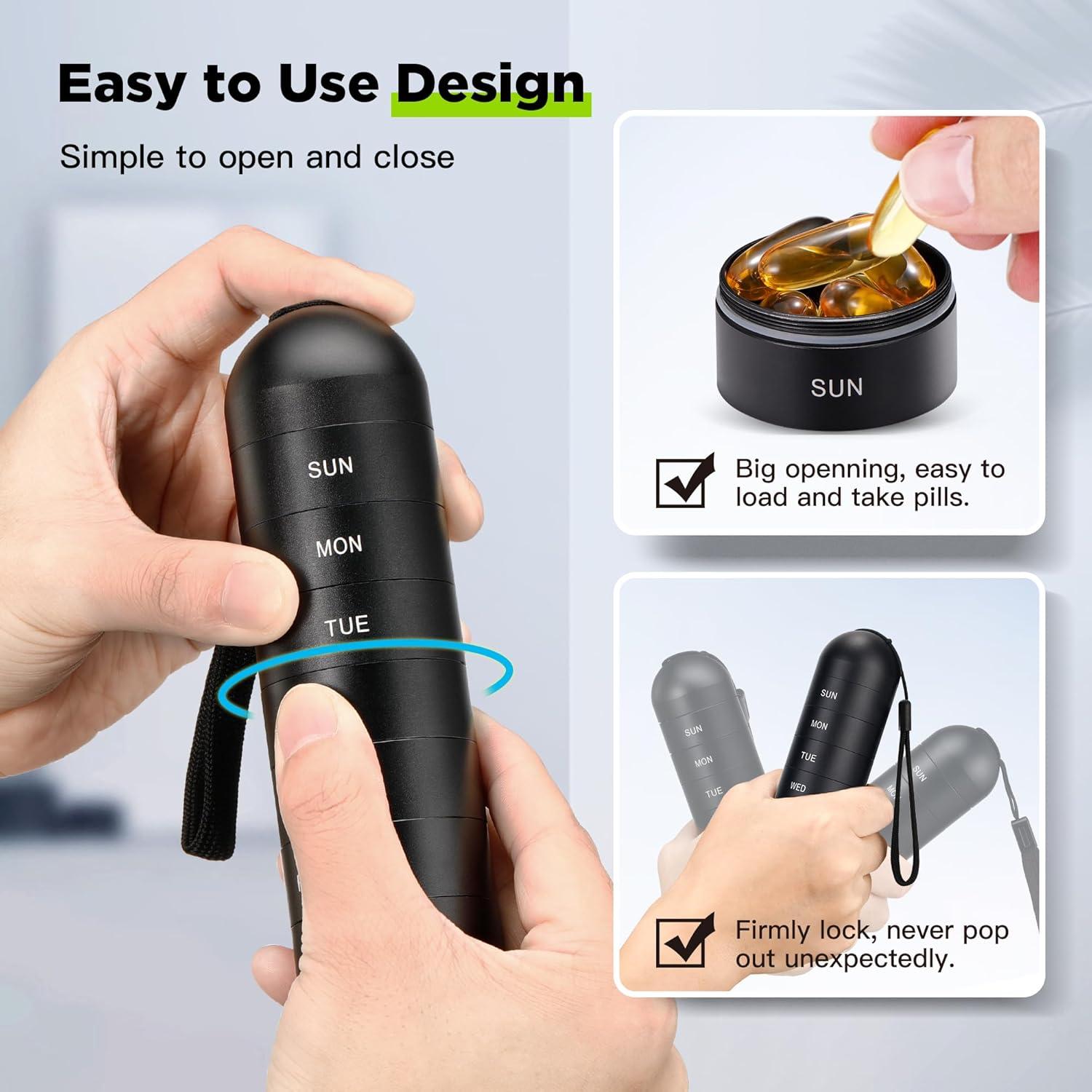 Organizador de Pastillas Zannaki Grande Impermeable 7 Compartimentos