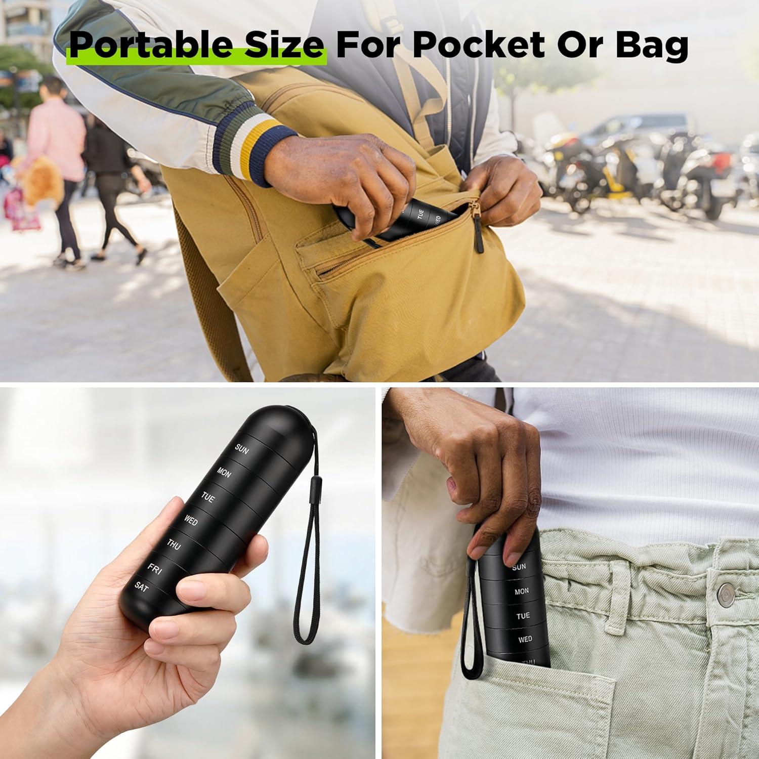 Organizador de Pastillas Zannaki Grande Impermeable 7 Compartimentos