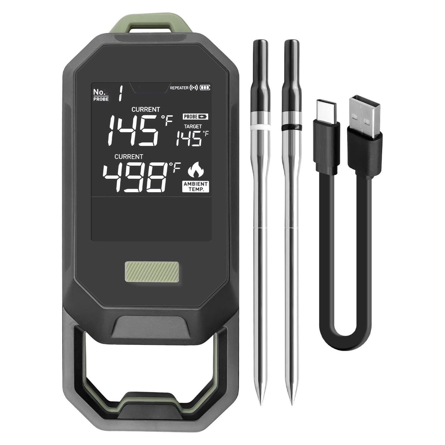 Termómetro de Carne Inalámbrico SekiFitment Doble Sonda 168m