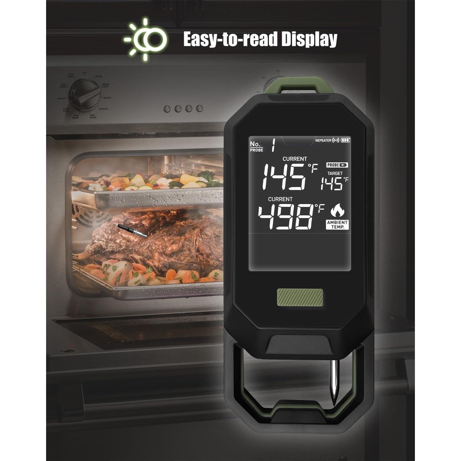 Termómetro de Carne Inalámbrico SekiFitment Doble Sonda 168m