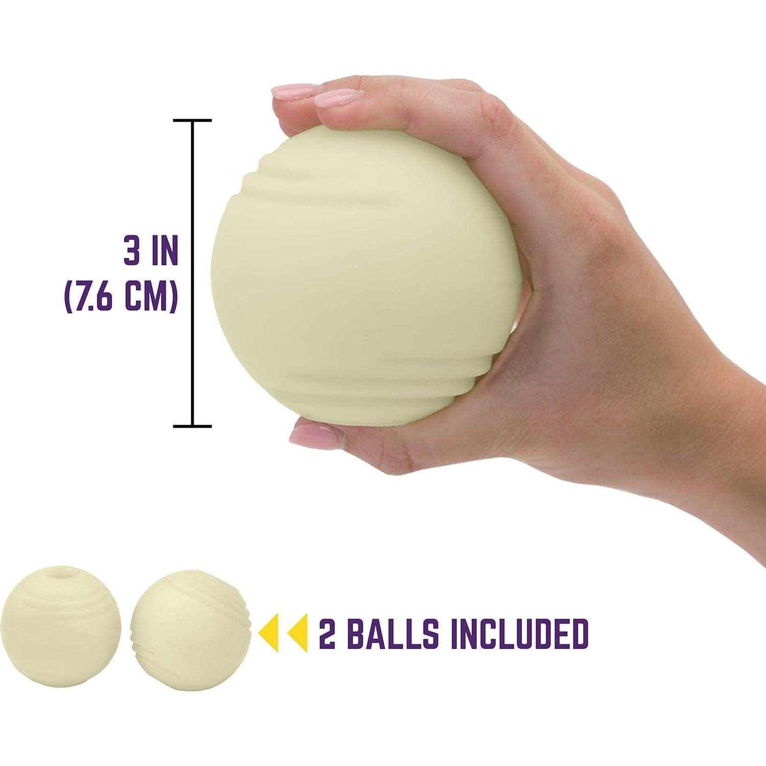 Pelota de Fetch Brillante Chew King 7,6 cm Paquete de 2