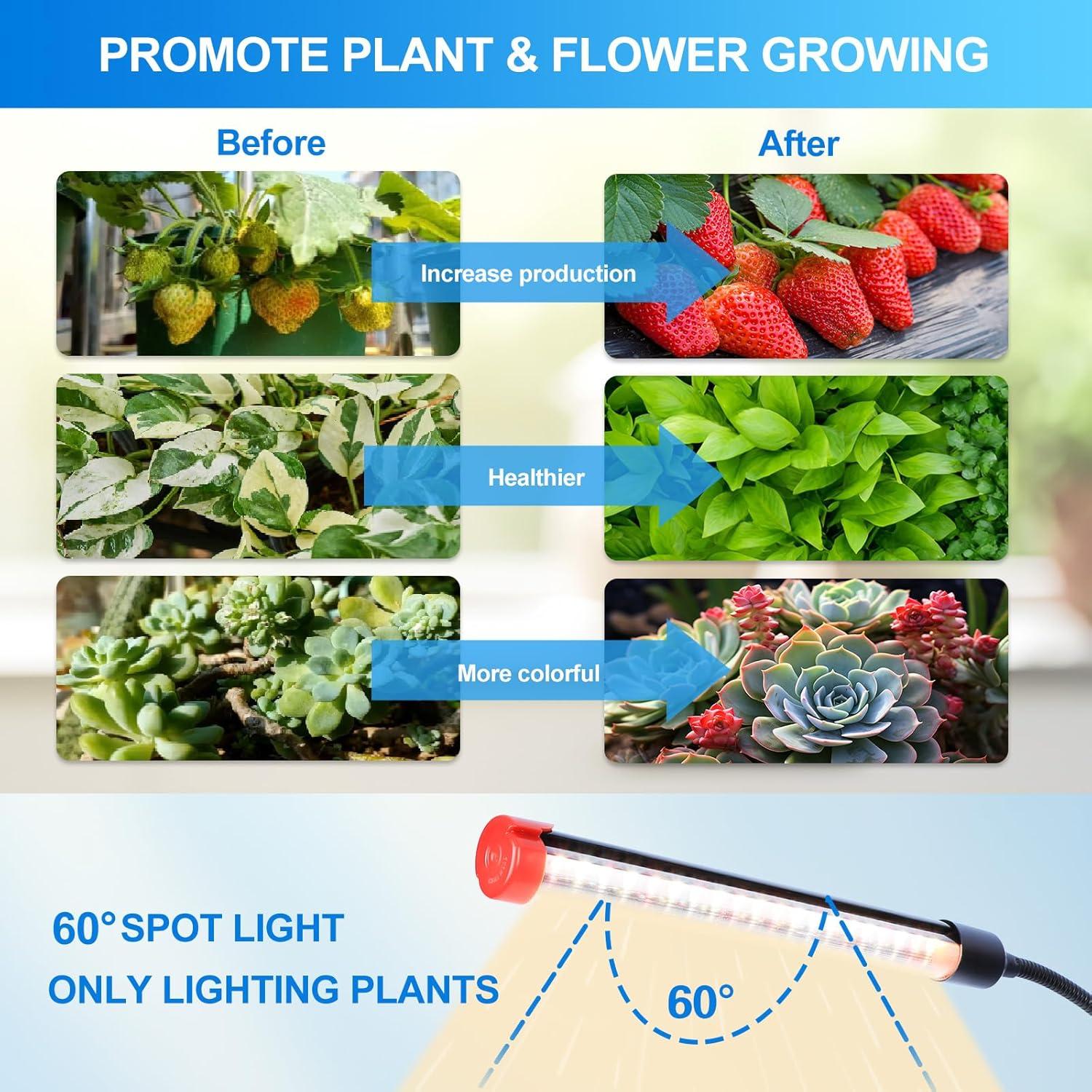 Luz de Crecimiento LED Orchbloom 27W con Temporizador 3000 Lúmenes