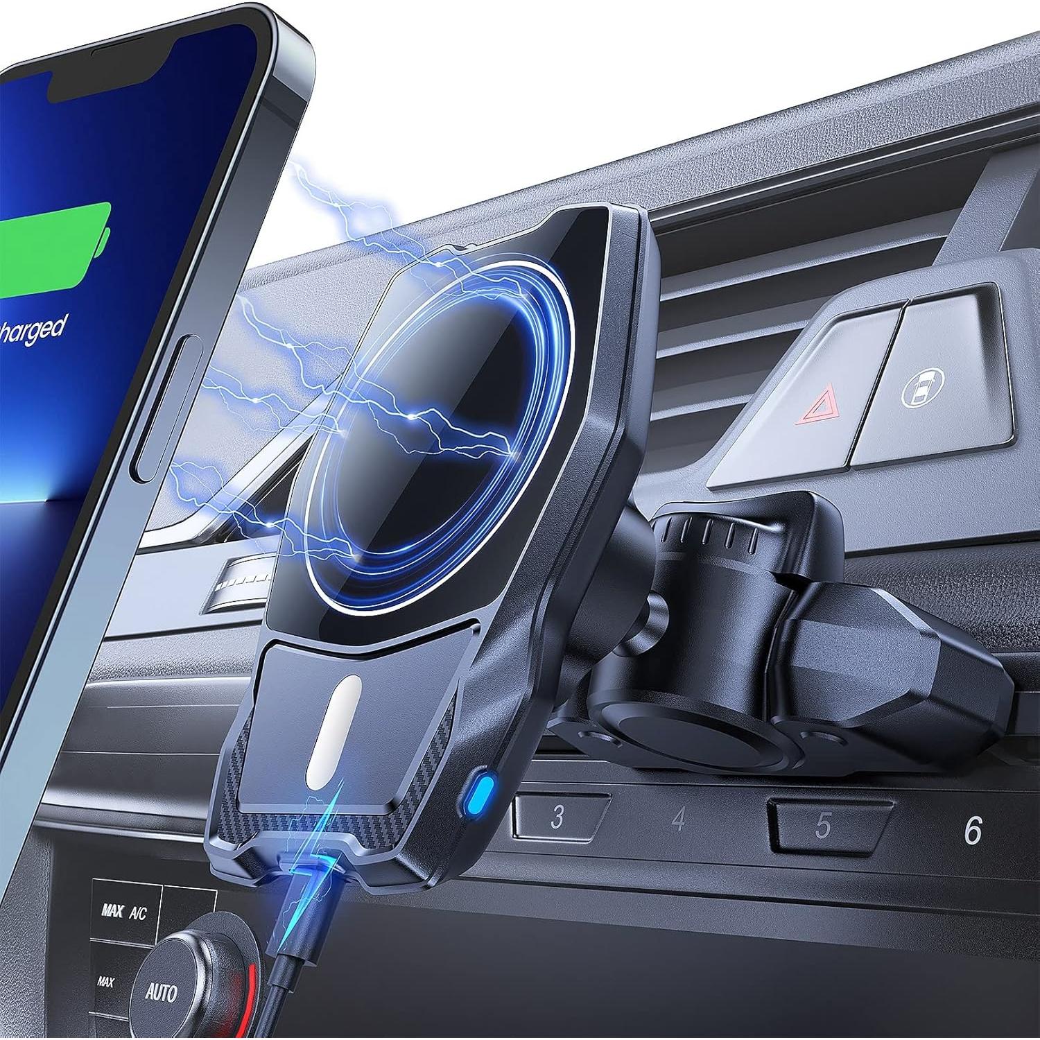 Soporte de Coche OQTIQ Magnético para iPhone MagSafe Negro