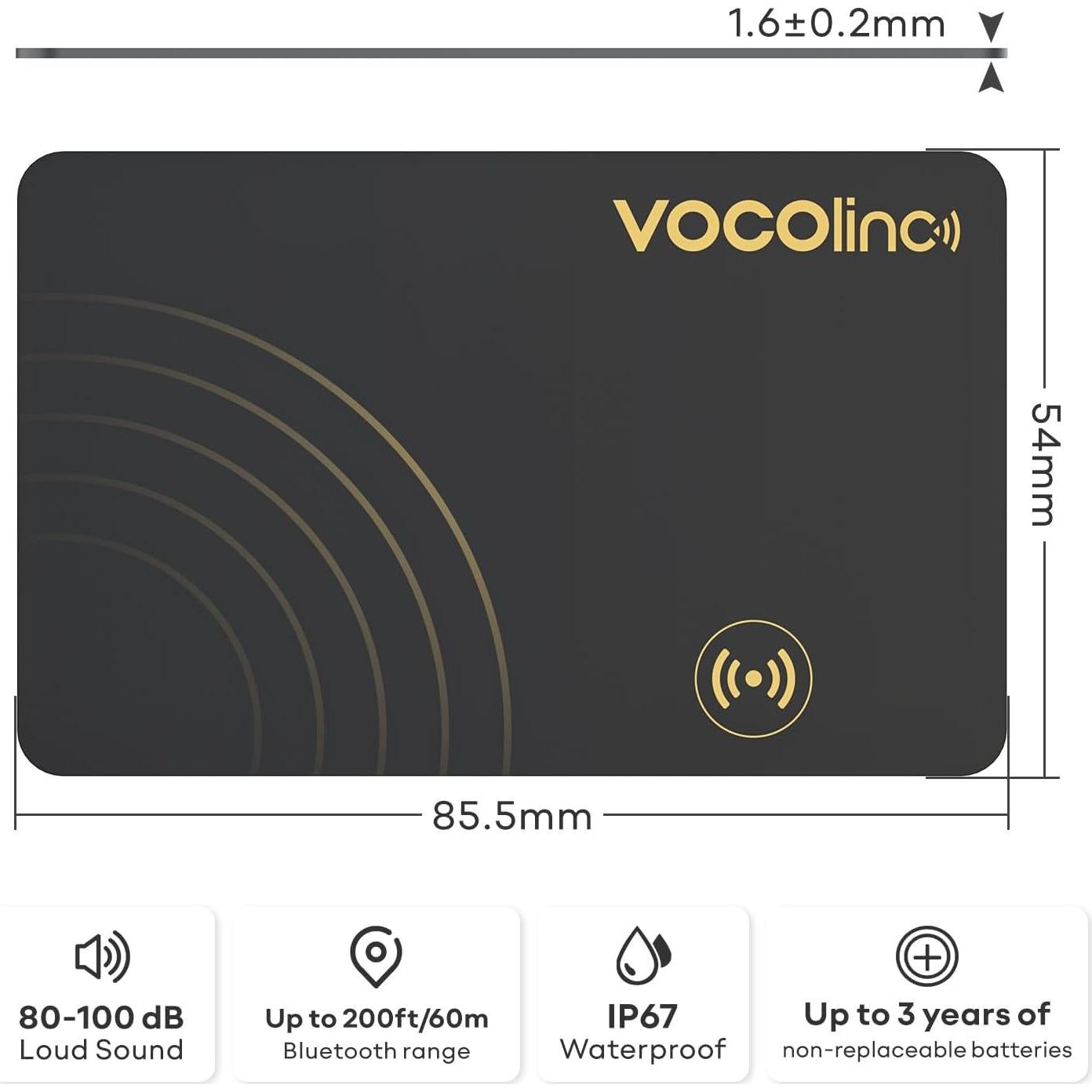 Rastreador de Cartera VOCOlinc Ultra Delgado 1.6mm iOS