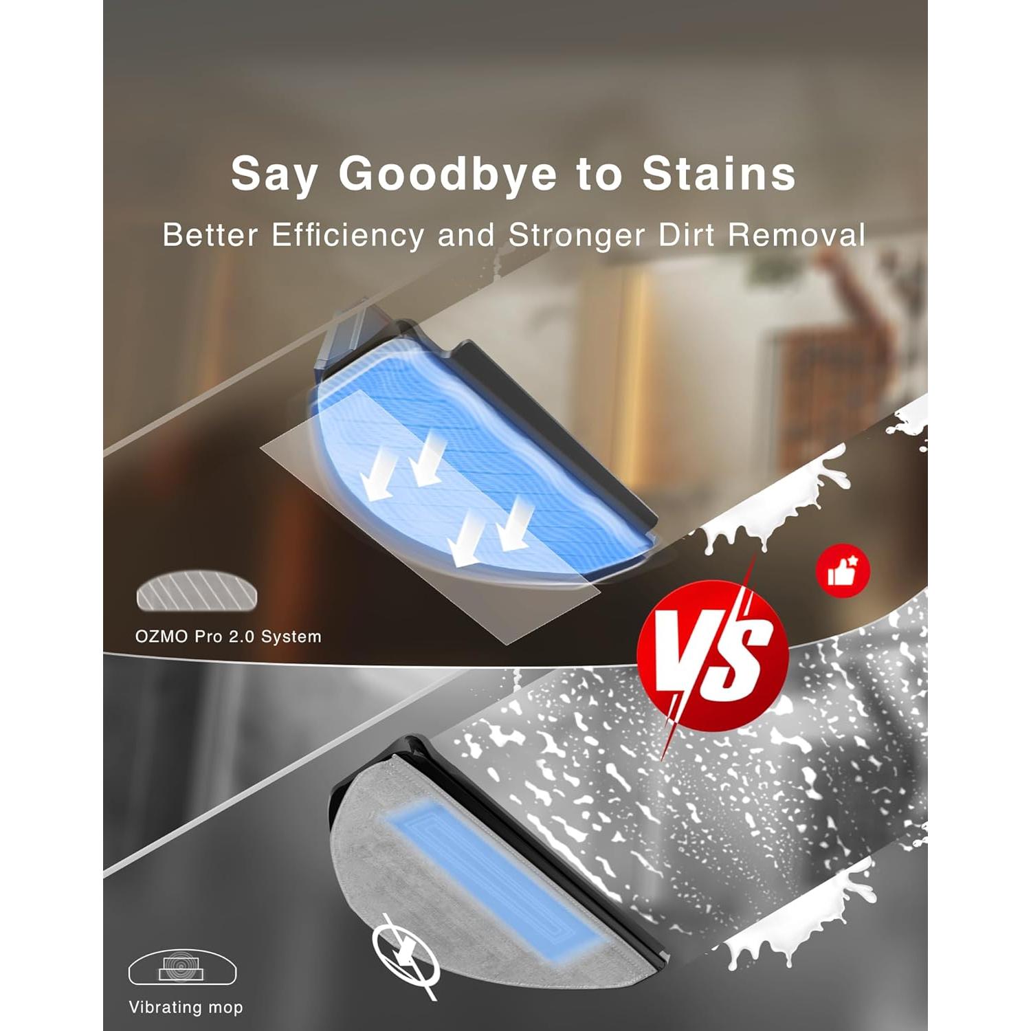 Yeedi C12 PRO Plus Robot Vacuum and Mop, 8000Pa Strong Suction, Vibrating Mopping, 7-Week Dust Storage, Bagless Dust Container, ZeroTangle Brush, Black