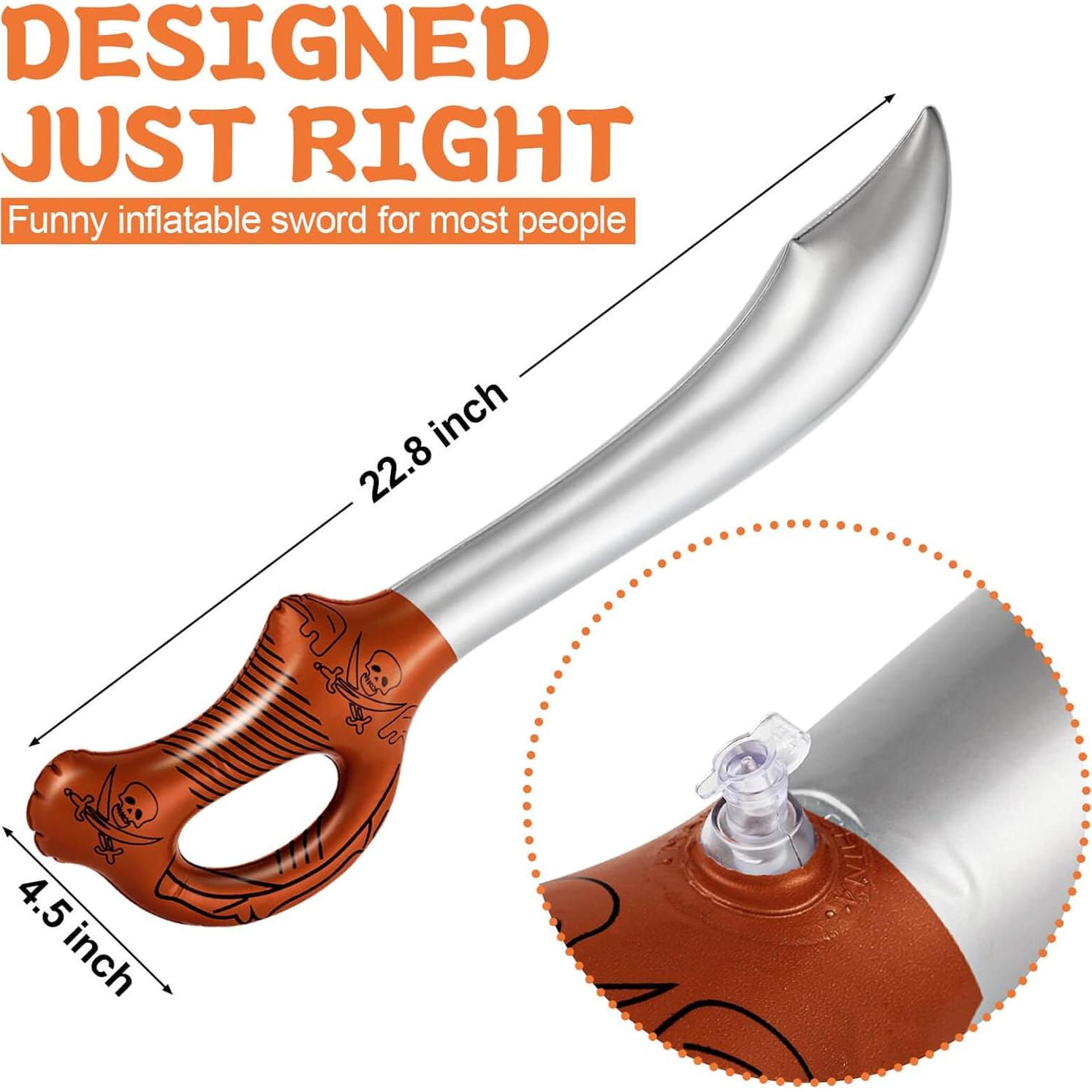 Espadas Pirata Inflables ZAUGONTW 14 Piezas 58 cm PVC