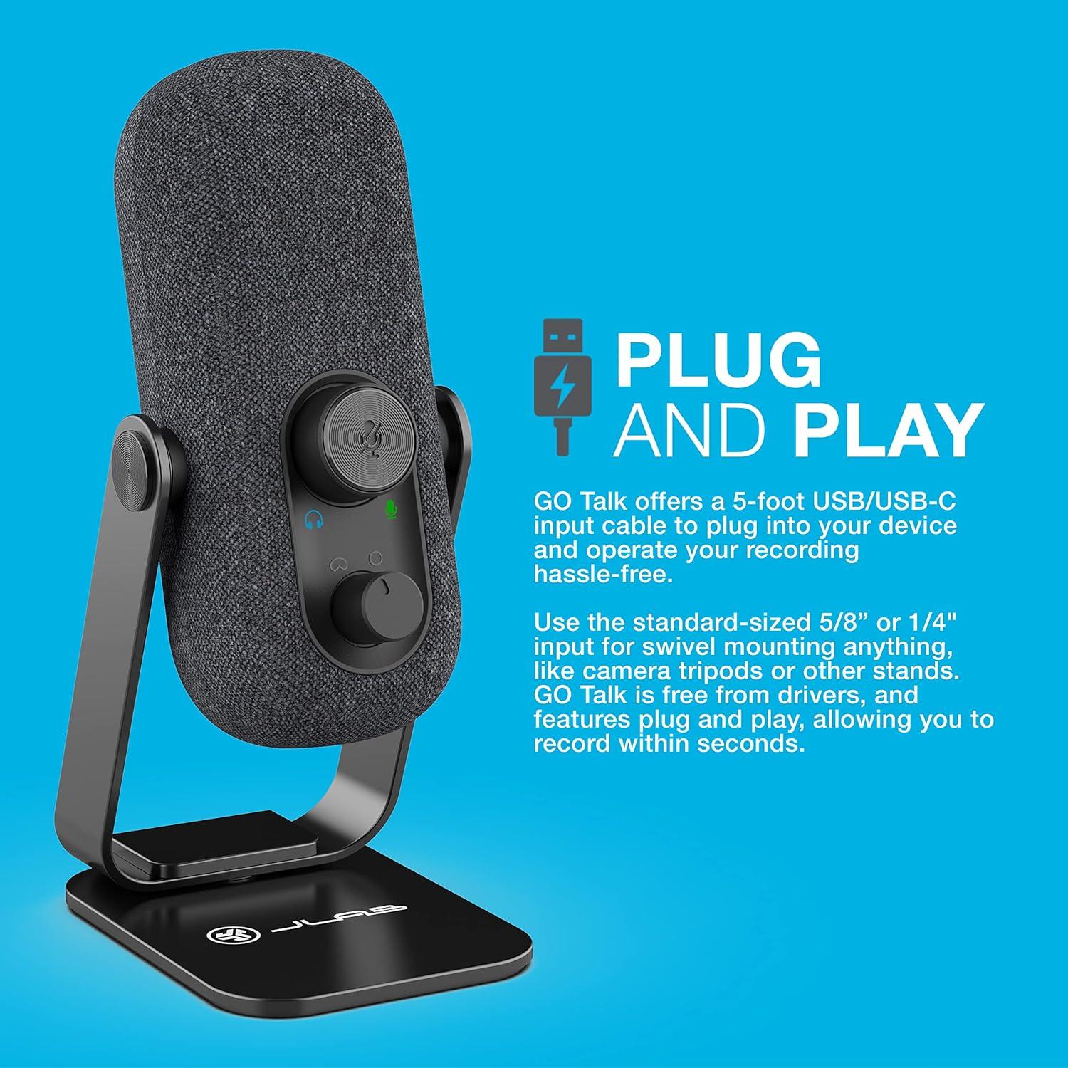 Micrófono USB JLab GO Talk para Juegos y Streaming, Cardioide