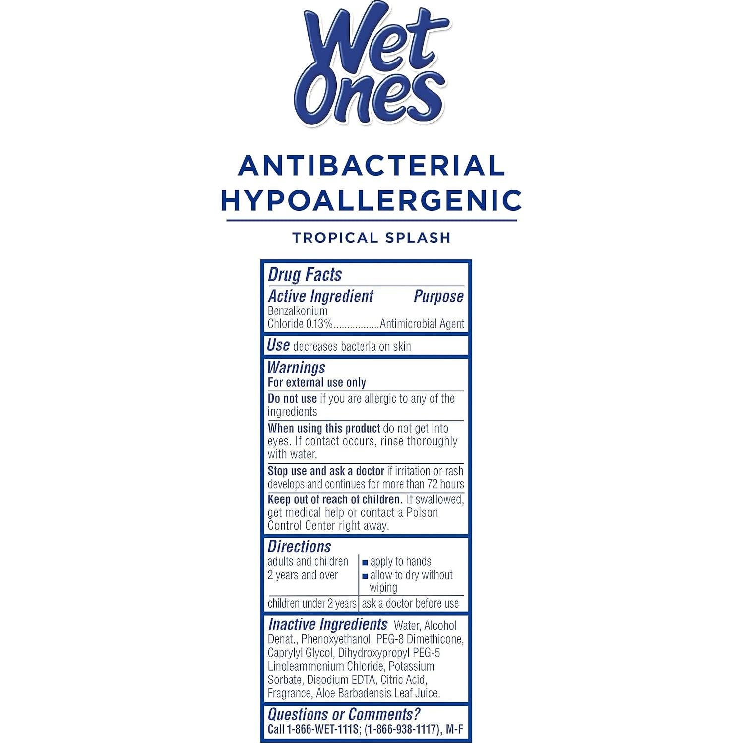 Paquete 18 Piezas Toallitas Húmedas Wet Ones Tropical Splash