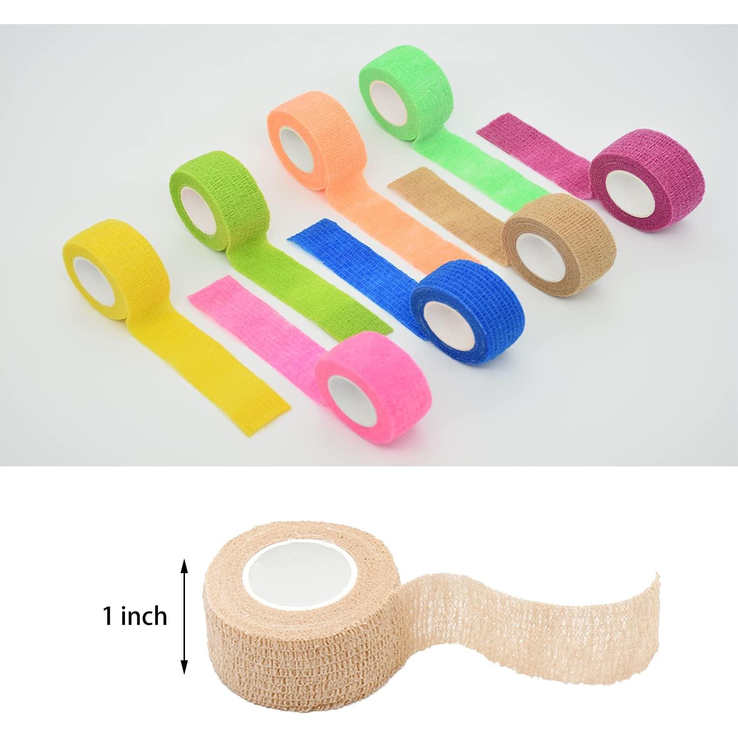 Paquete de 15 Rollos de Venda Cohesiva 2.54 cm x 4.57 m FEILIBAY