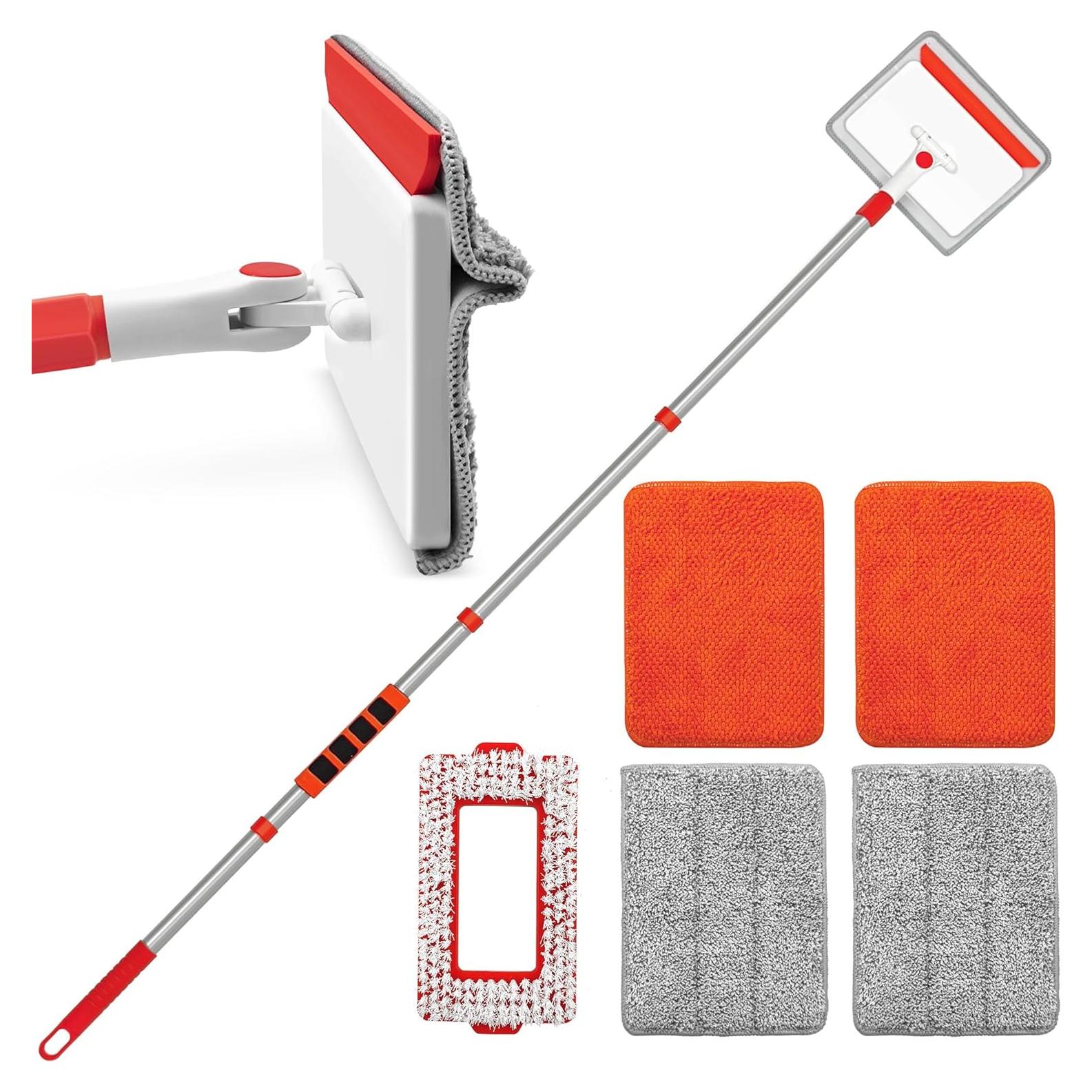 Mop de Limpieza de Zócalos JEHONN 142 cm con Cepillo y Almohadillas