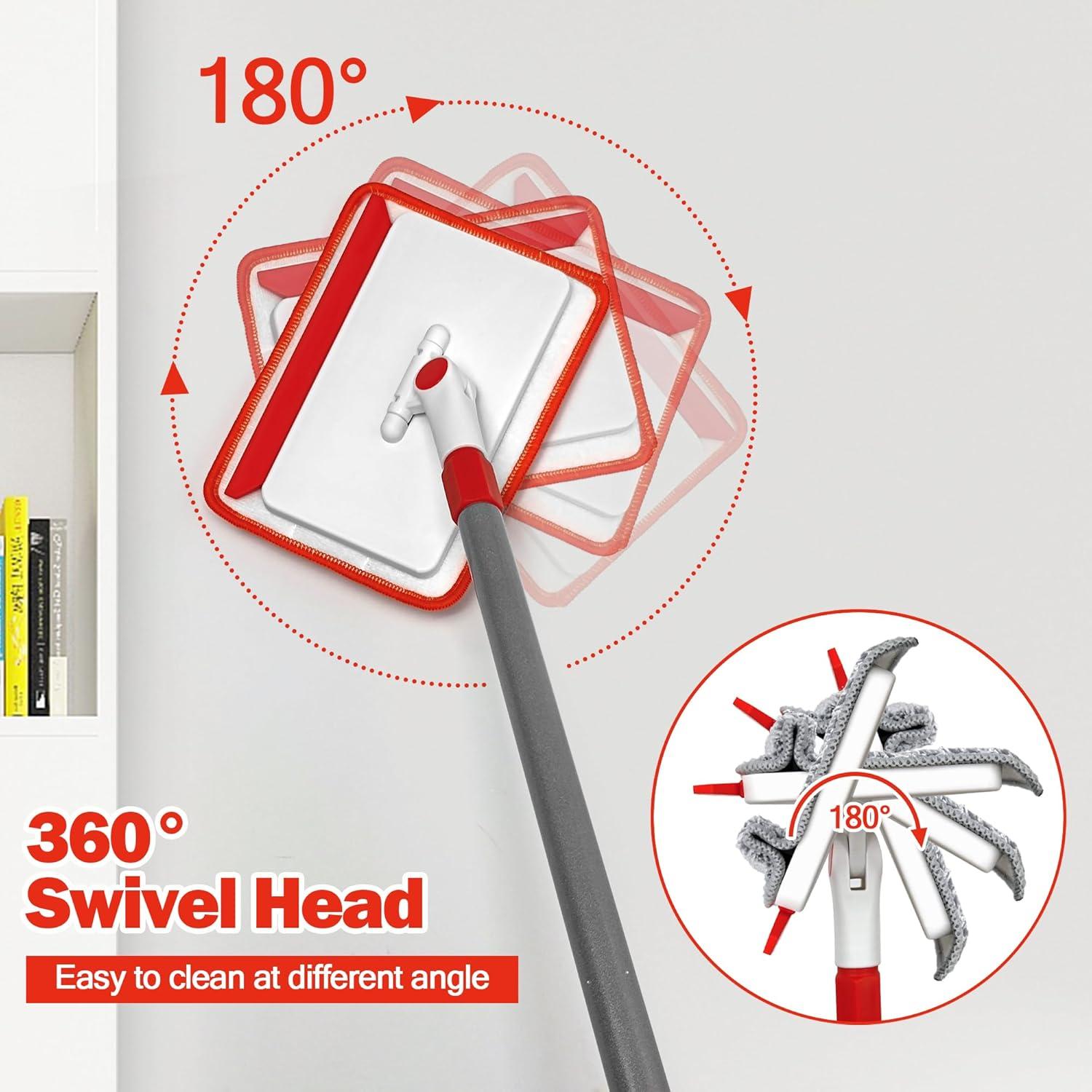 Mop de Limpieza de Zócalos JEHONN 142 cm con Cepillo y Almohadillas