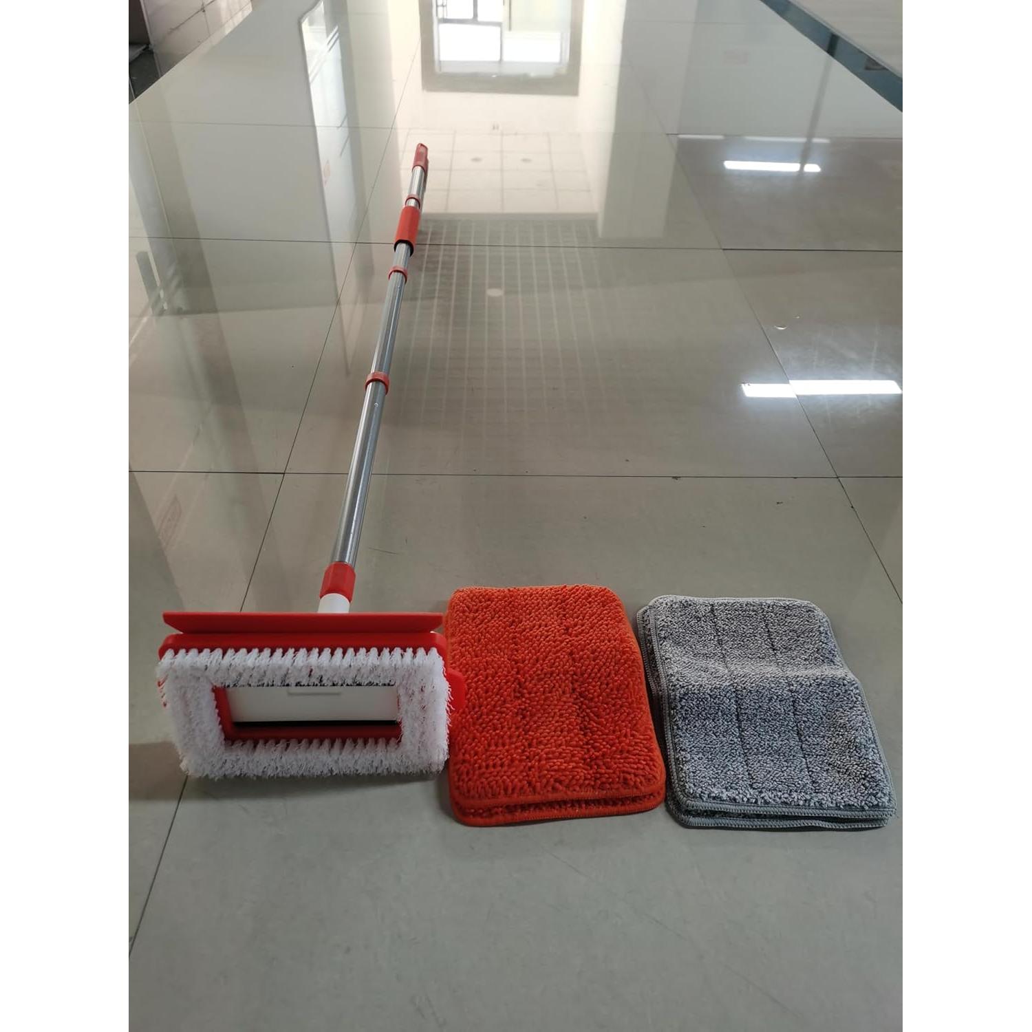 Mop de Limpieza de Zócalos JEHONN 142 cm con Cepillo y Almohadillas