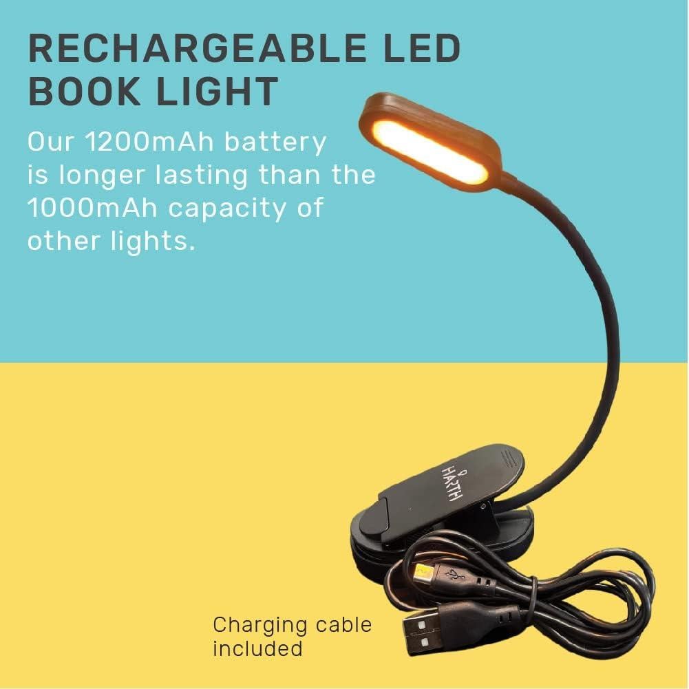 Luz de Lectura LED Harth con Clip y Batería 1200 mAh