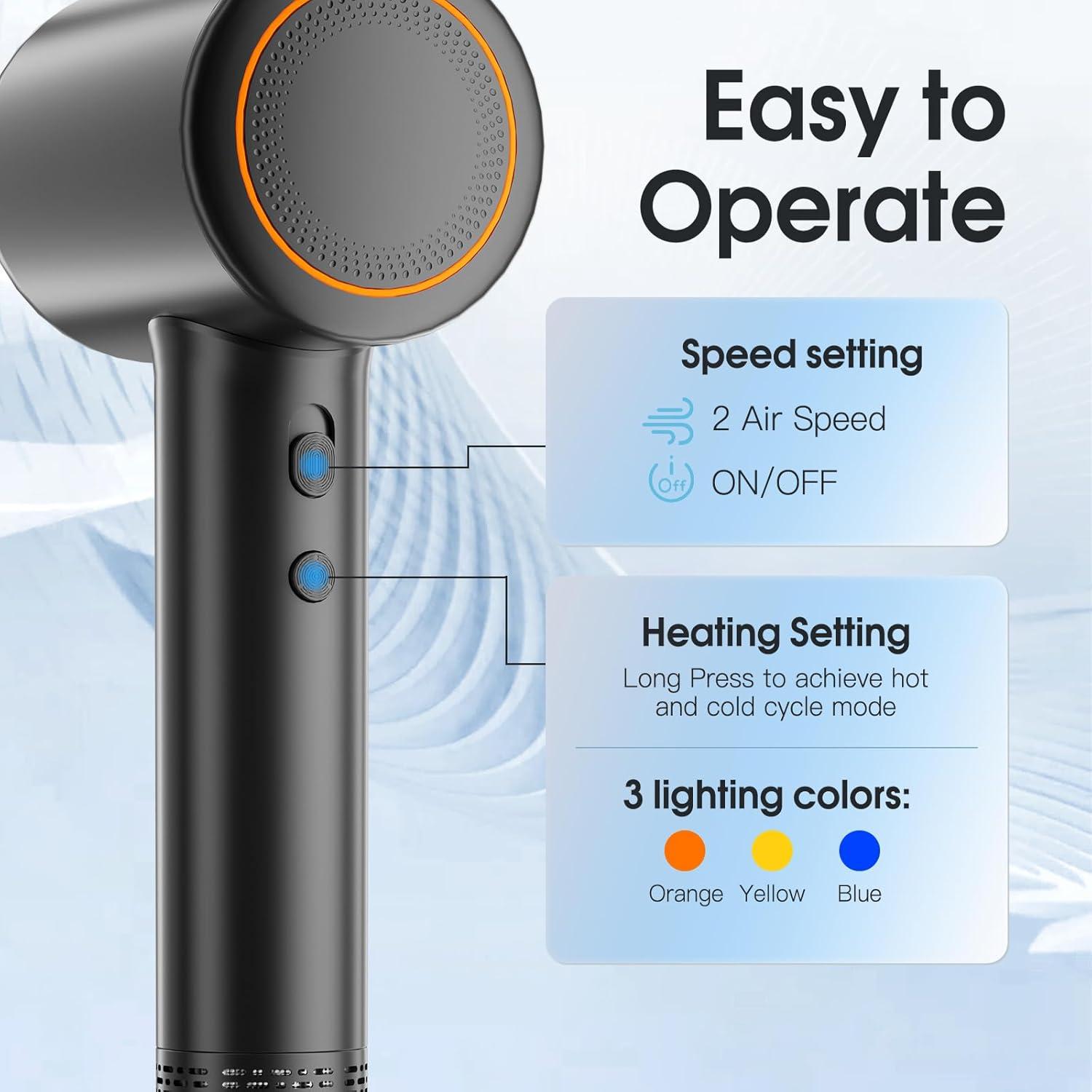 Secador de cabello iónico XIAOTONG 110,000 RPM bajo ruido