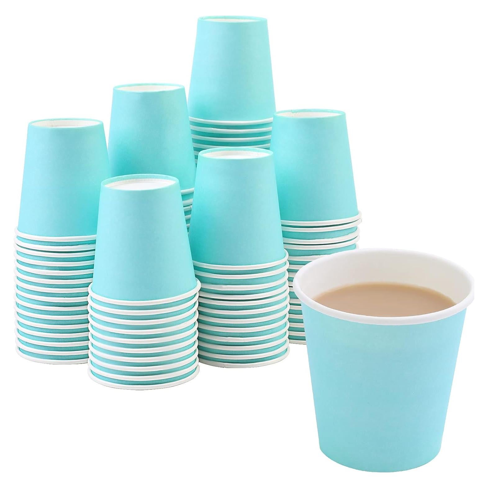 Vasos de papel desechables Hssugi 3 oz 100 unidades azules