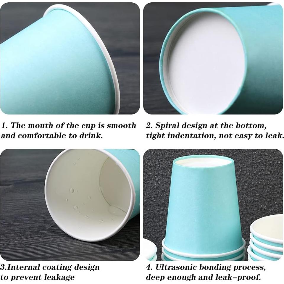 Vasos de papel desechables Hssugi 3 oz 100 unidades azules