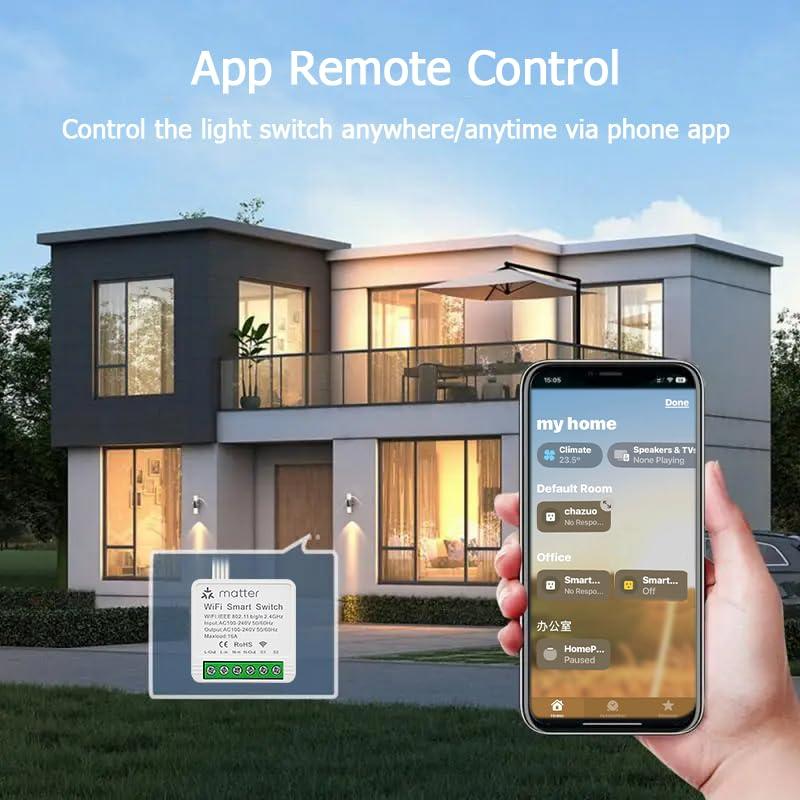 Interruptor Inteligente WiFi QIACHIP 16A Mini Matter