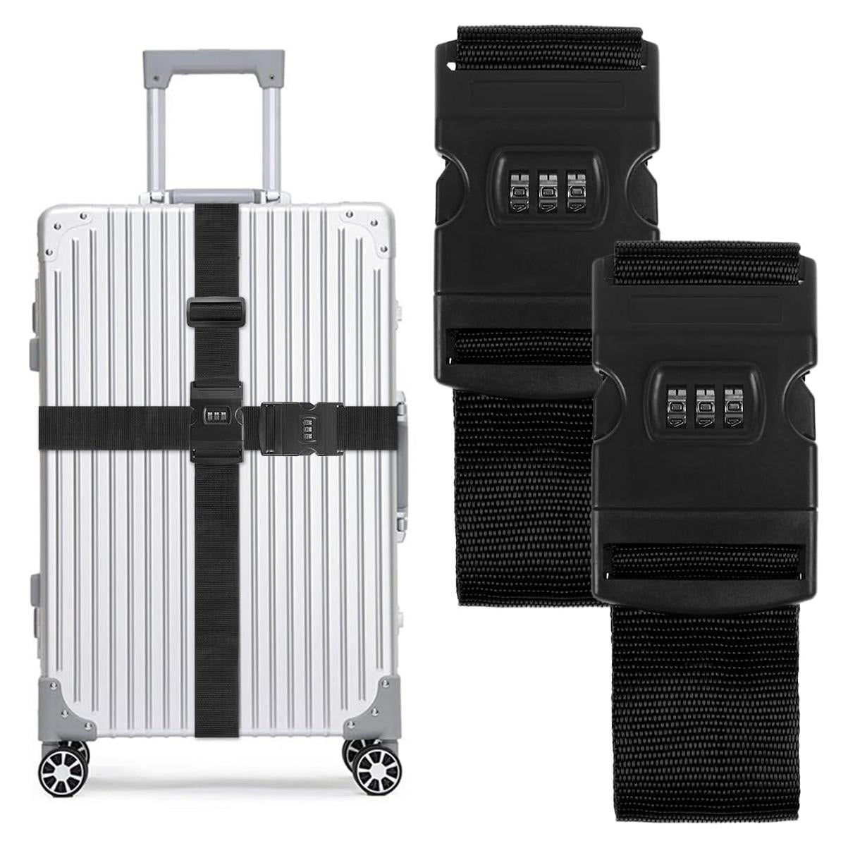 Correas de Equipaje T Tersely con Candado - 2 Piezas Negro