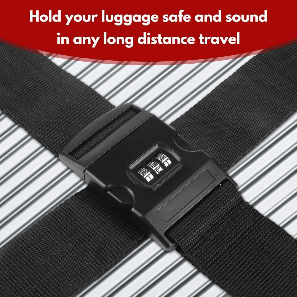 Correas de Equipaje T Tersely con Candado - 2 Piezas Negro