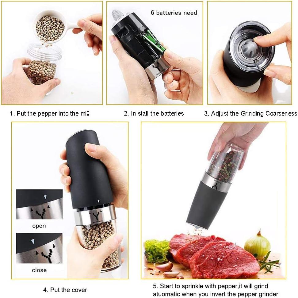 Juego de Molinillos Eléctricos YAYAYOUNG 2PACK con Luz LED