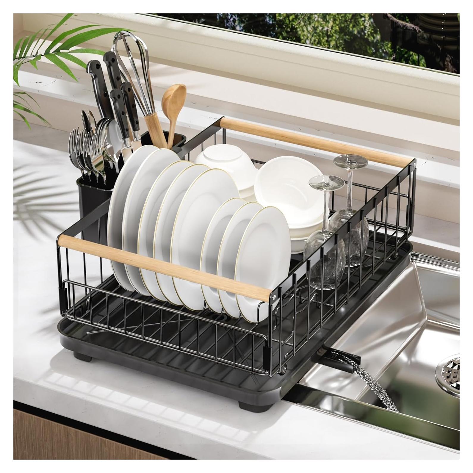 Escurridor de Platos STARLATTA Negro con Drenaje Automático