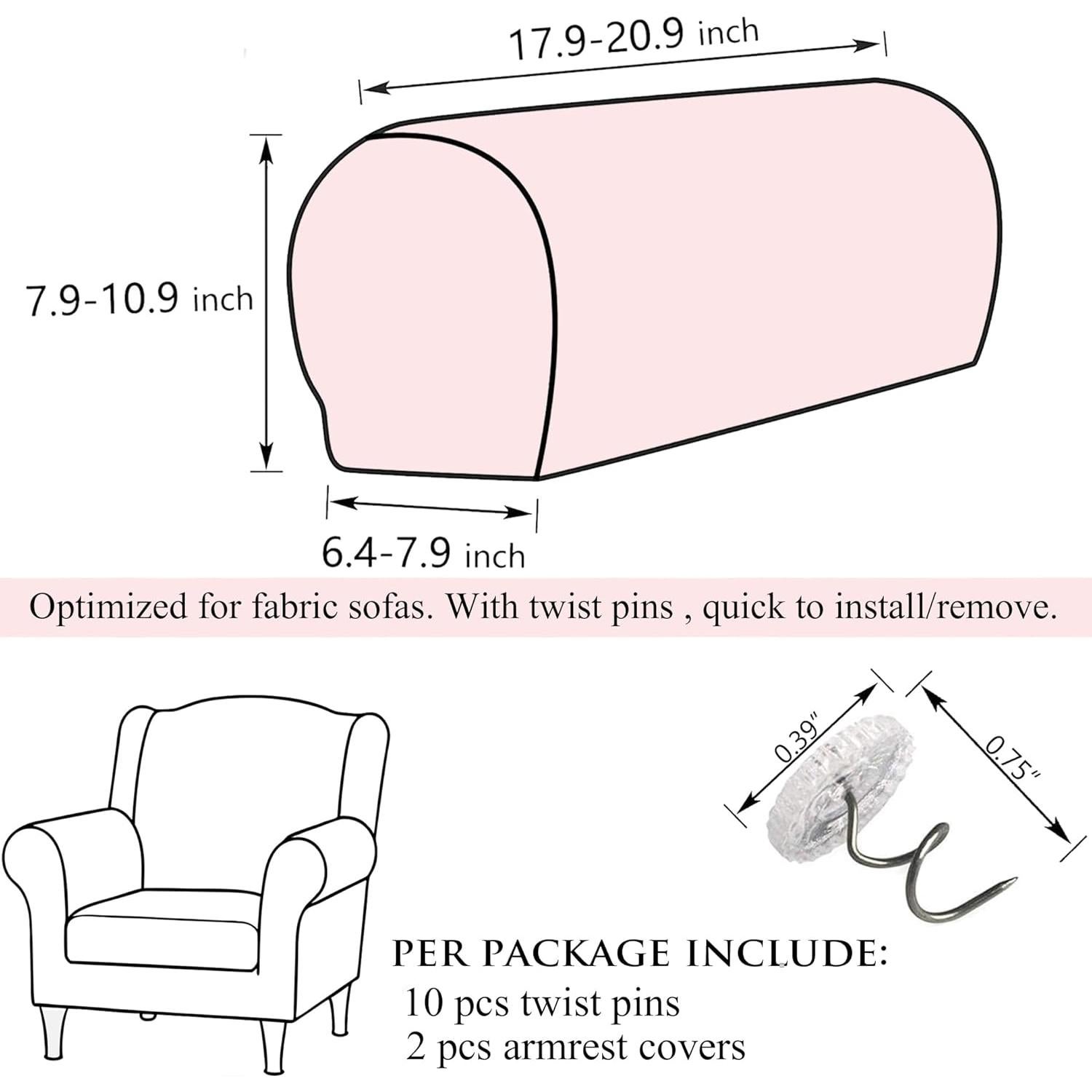 Cubiertas de Silla de Sofá PBIEHSR Juego de 2 Negras