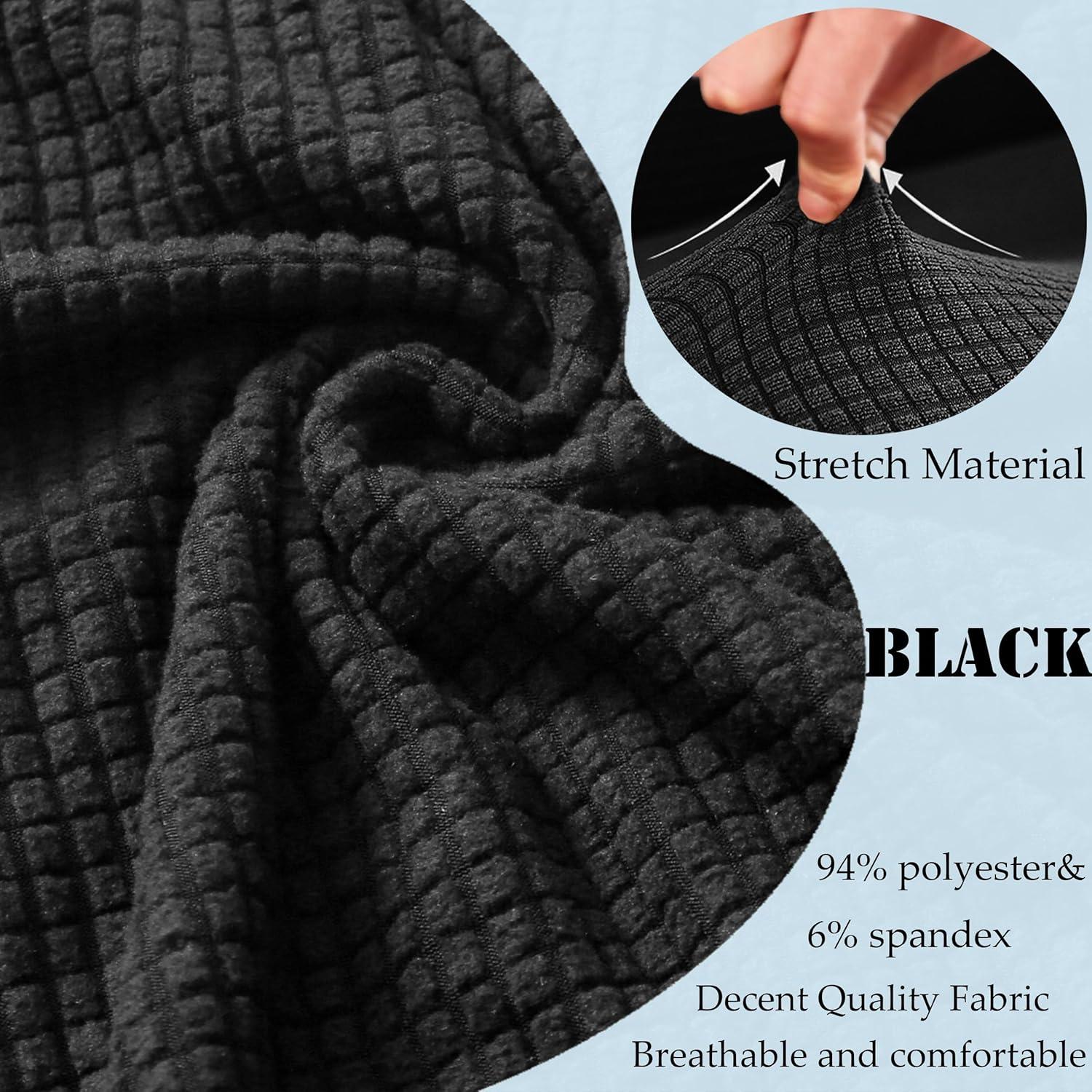 Cubiertas de Silla de Sofá PBIEHSR Juego de 2 Negras