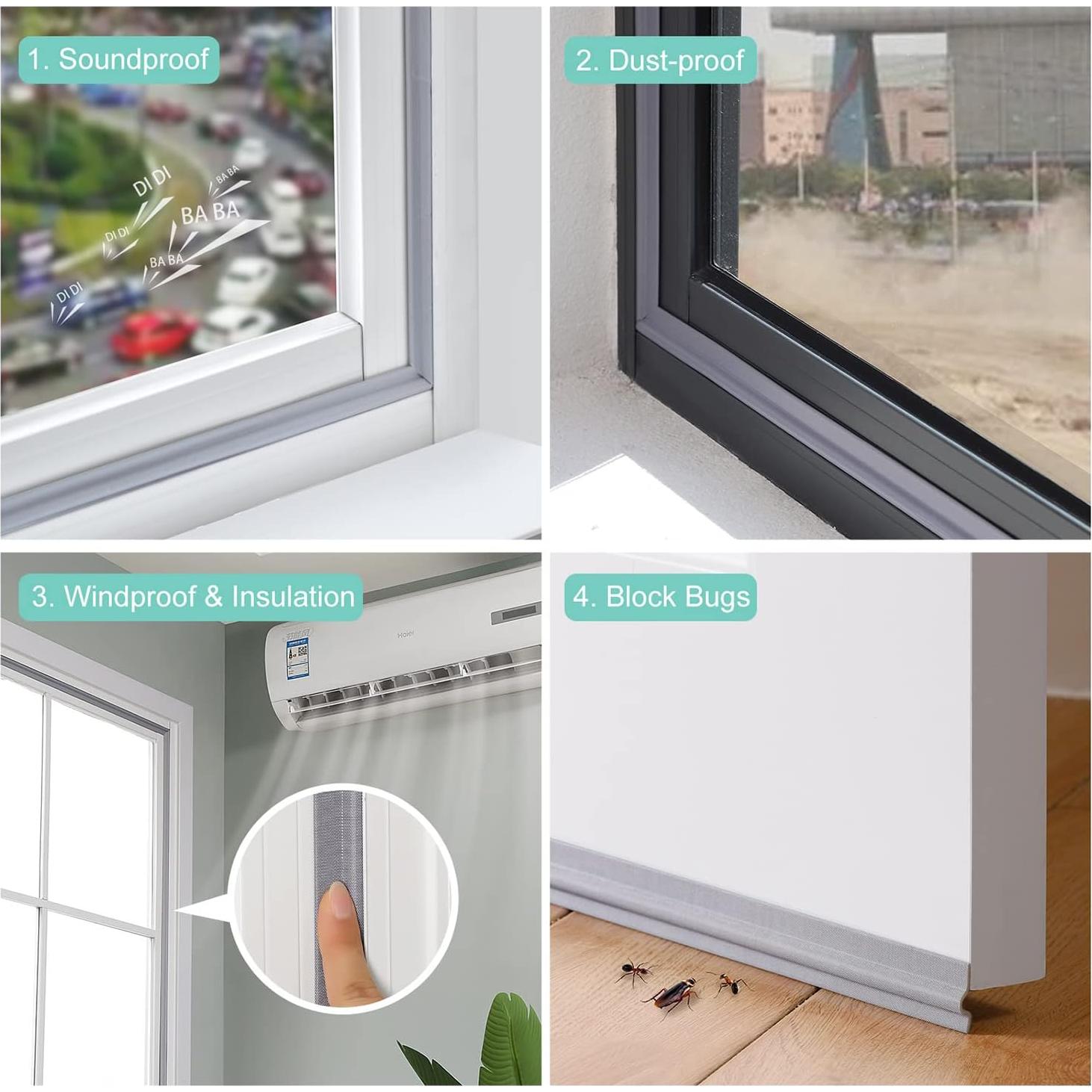 Burlete Autoadhesivo MOPMS 2M para Puertas y Ventanas - Gris