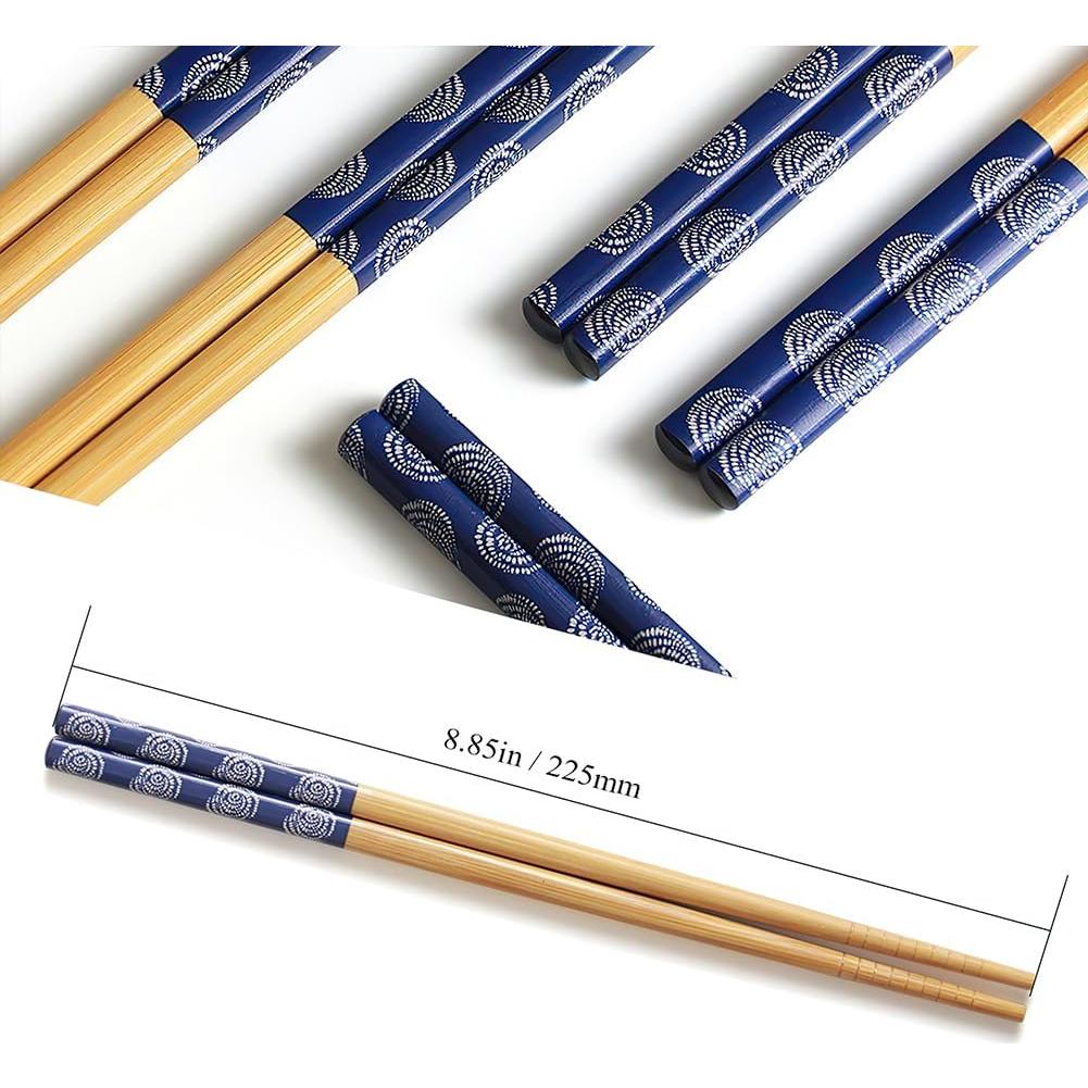 Juego de Palillos de Bambú AOOSY 5 Pares Reutilizables 22.5cm