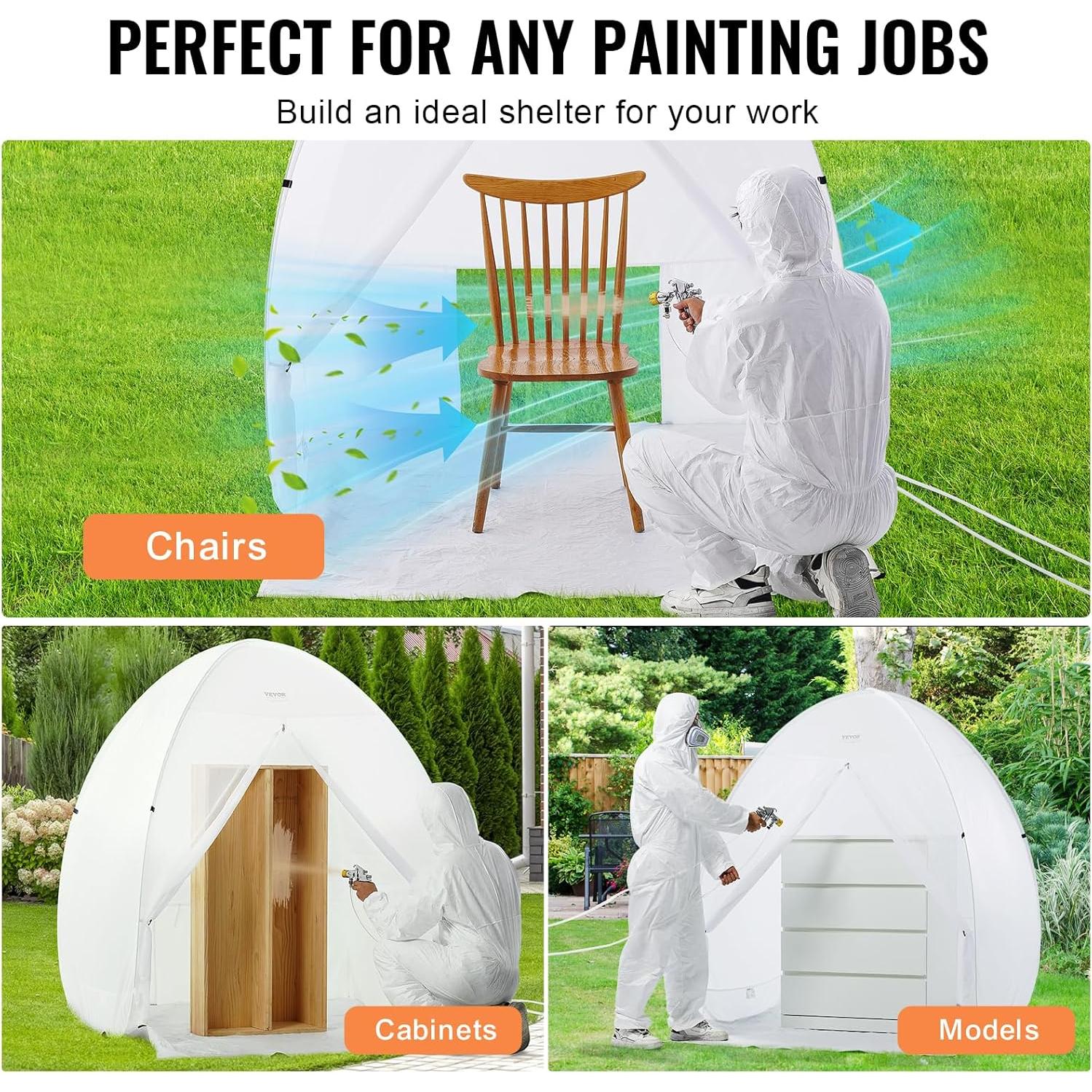 Tienda de Pintura VEVOR 152x152x178 cm Plegable con Suelo