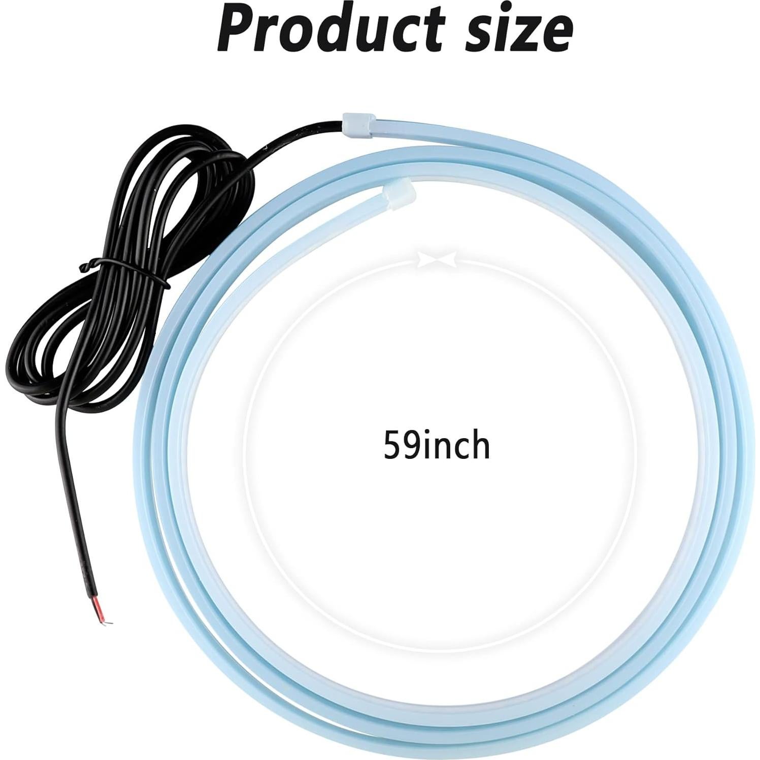 Tira de Luz LED para Coche CXCCOI 149.86 cm Blanca Impermeable