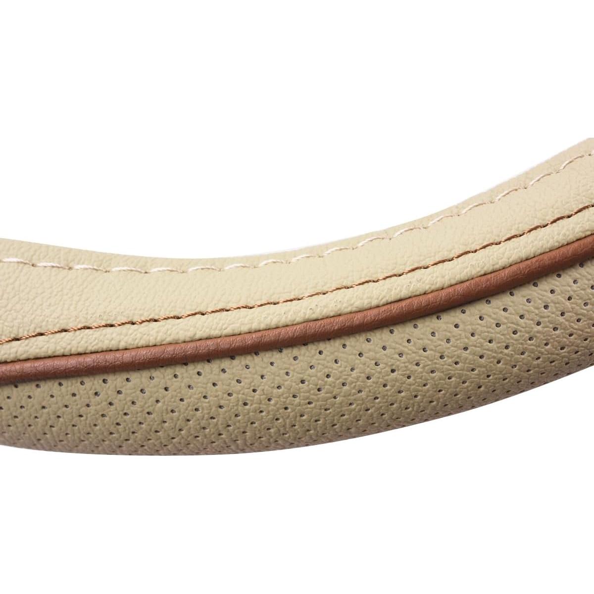 Cubierta de Volante de Cuero CAR PASS Beige Universal 37-38 cm