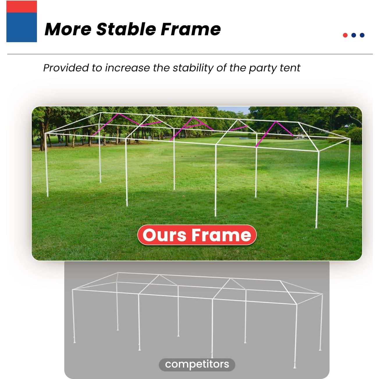 Carpa de Fiesta FDW 10x9 m Resistente para Eventos Blancas