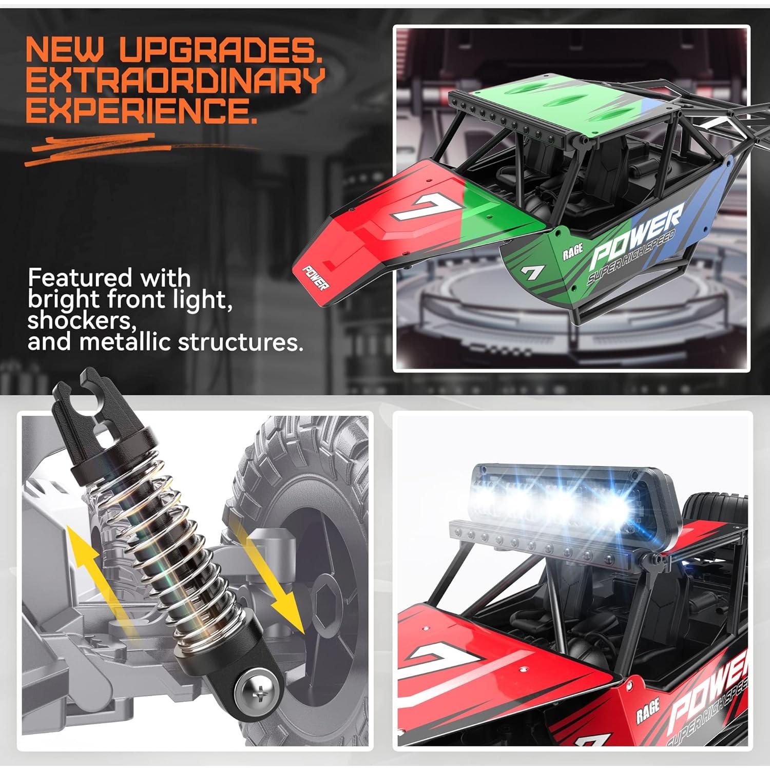 Coche RC BEZGAR TB141 1:14 Off Road 2WD 20 Km/h LED