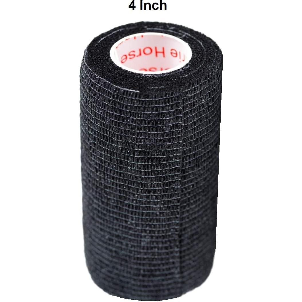 Cinta Vet Wrap Negra 2 Rollos 10.16 cm x 4.57 m Prairie Horse
