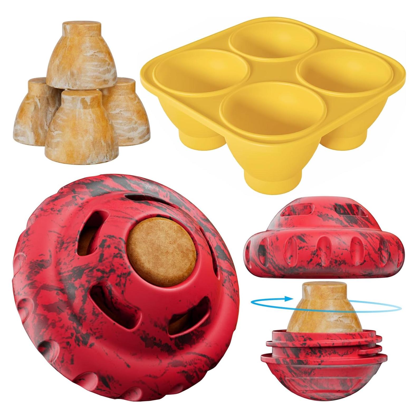 Juguete para Perros LUCKDOOR UF-Rojo Dispensador de Comida