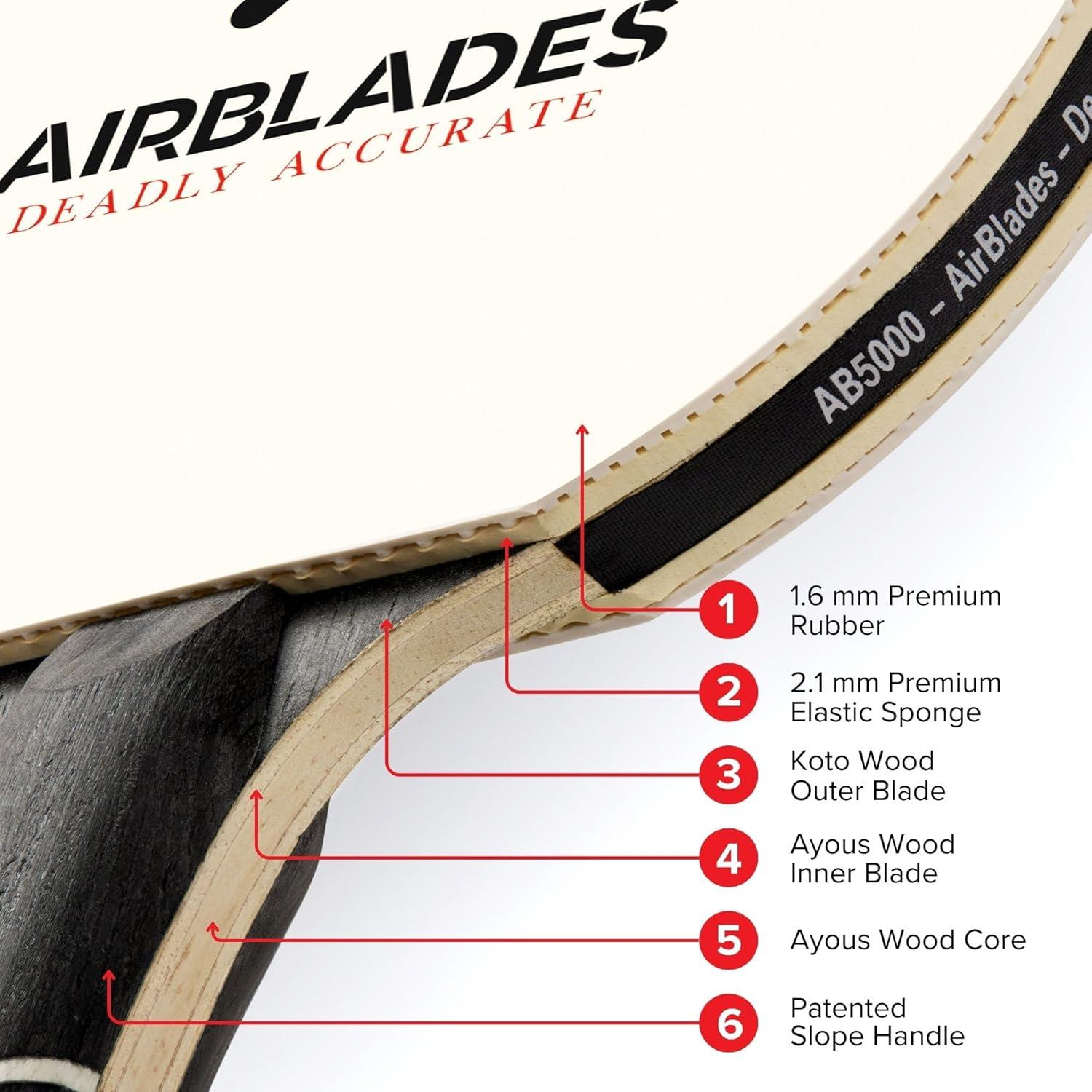 Paleta de Ping Pong AirBlades AB-5000 con Funda Dura