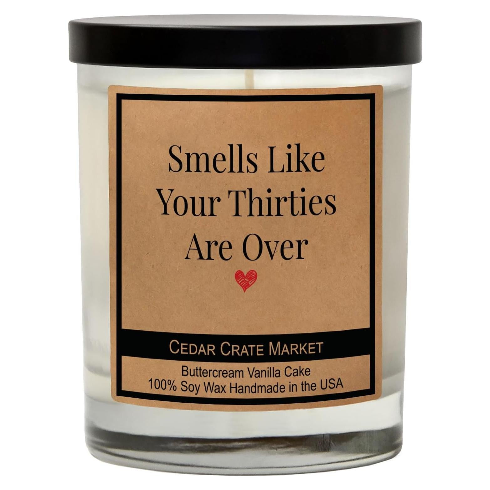 Vela Aromática de Soja 100% Cedar Crate 14oz Vainilla 40 Cumpleaños
