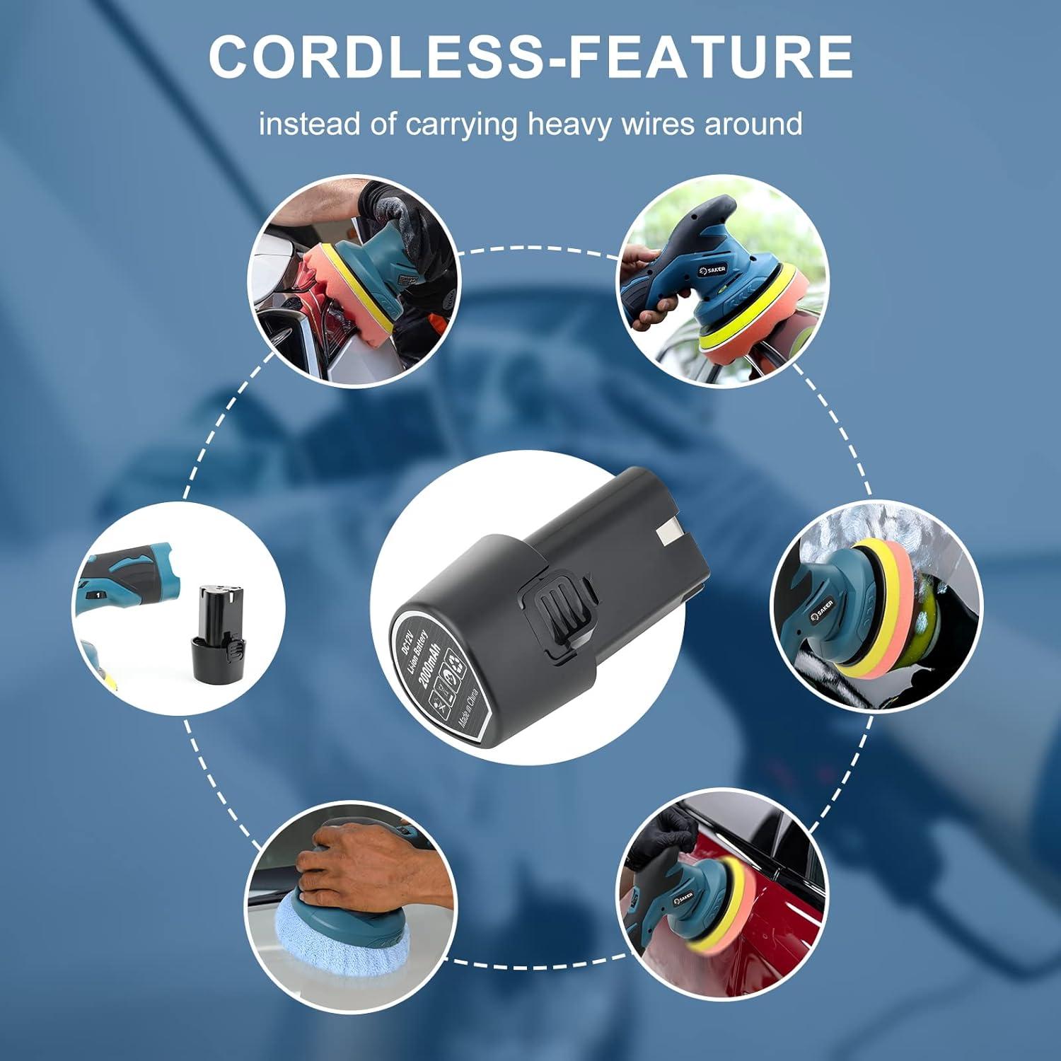 Mini Pulidor Inalámbrico Saker 12V 5000 RPM - 1 Batería