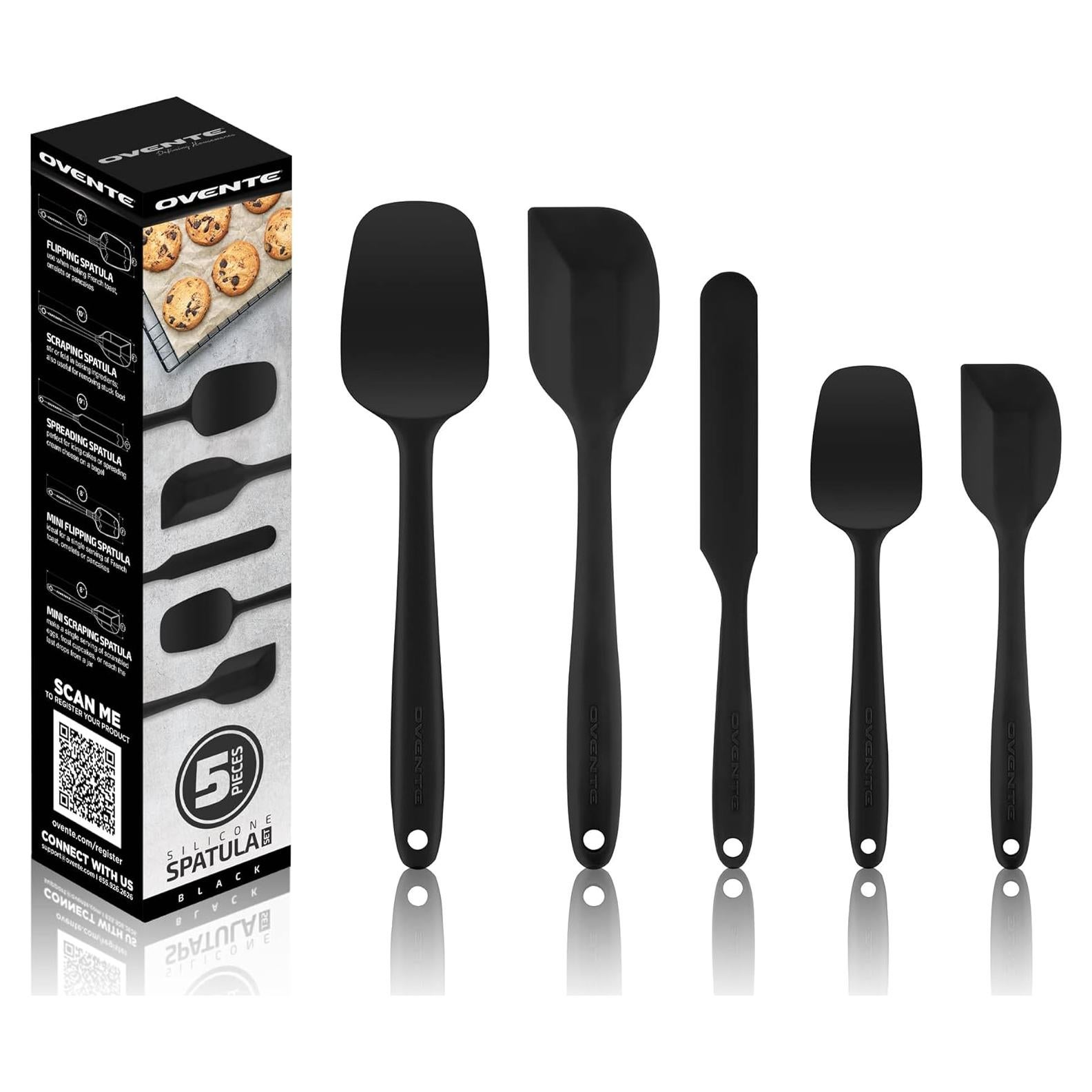 Conjunto de 5 Espátulas de Silicona OVENTE, Resistente al Calor