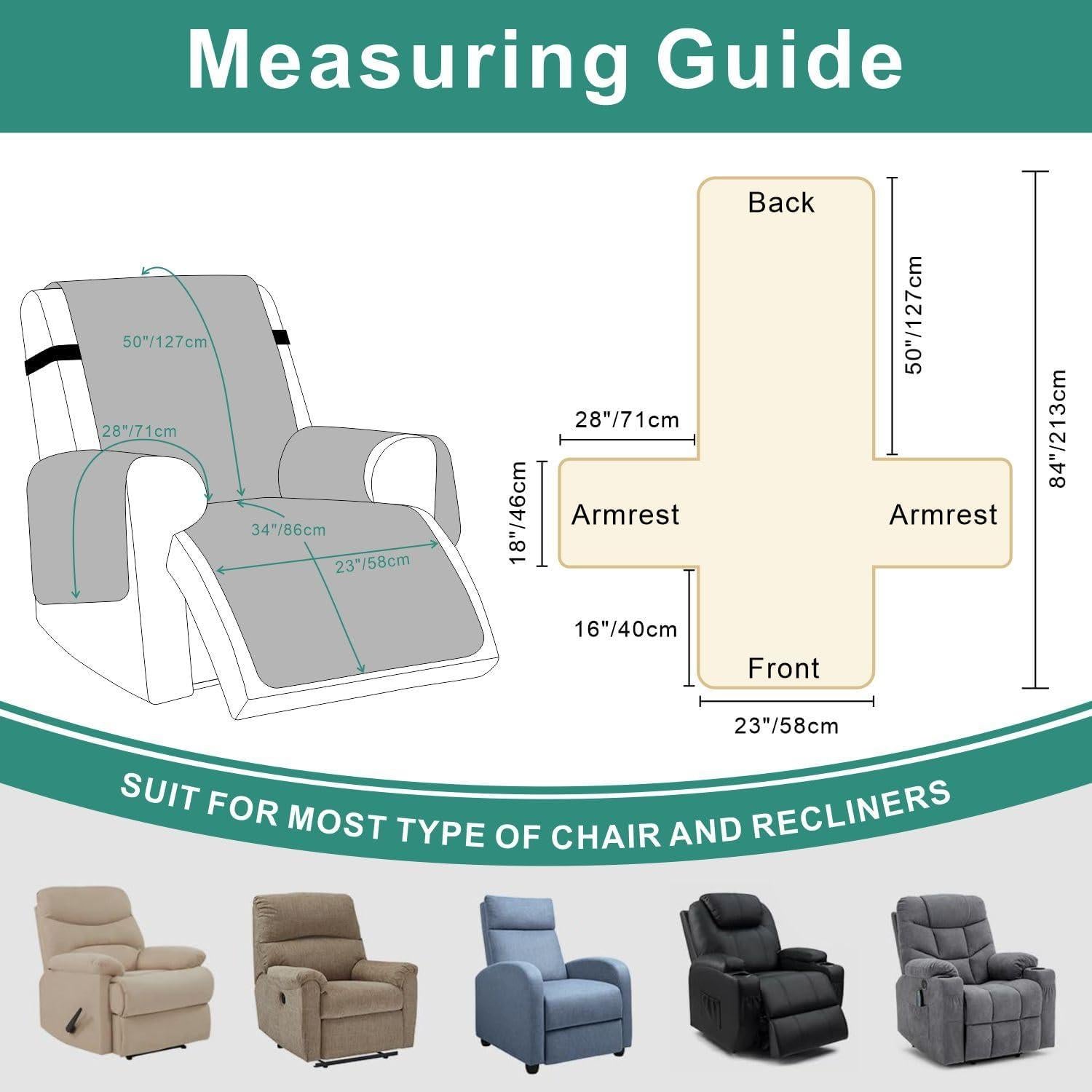 Funda Antideslizante para Sillón Recliner Foxdecor 58 cm