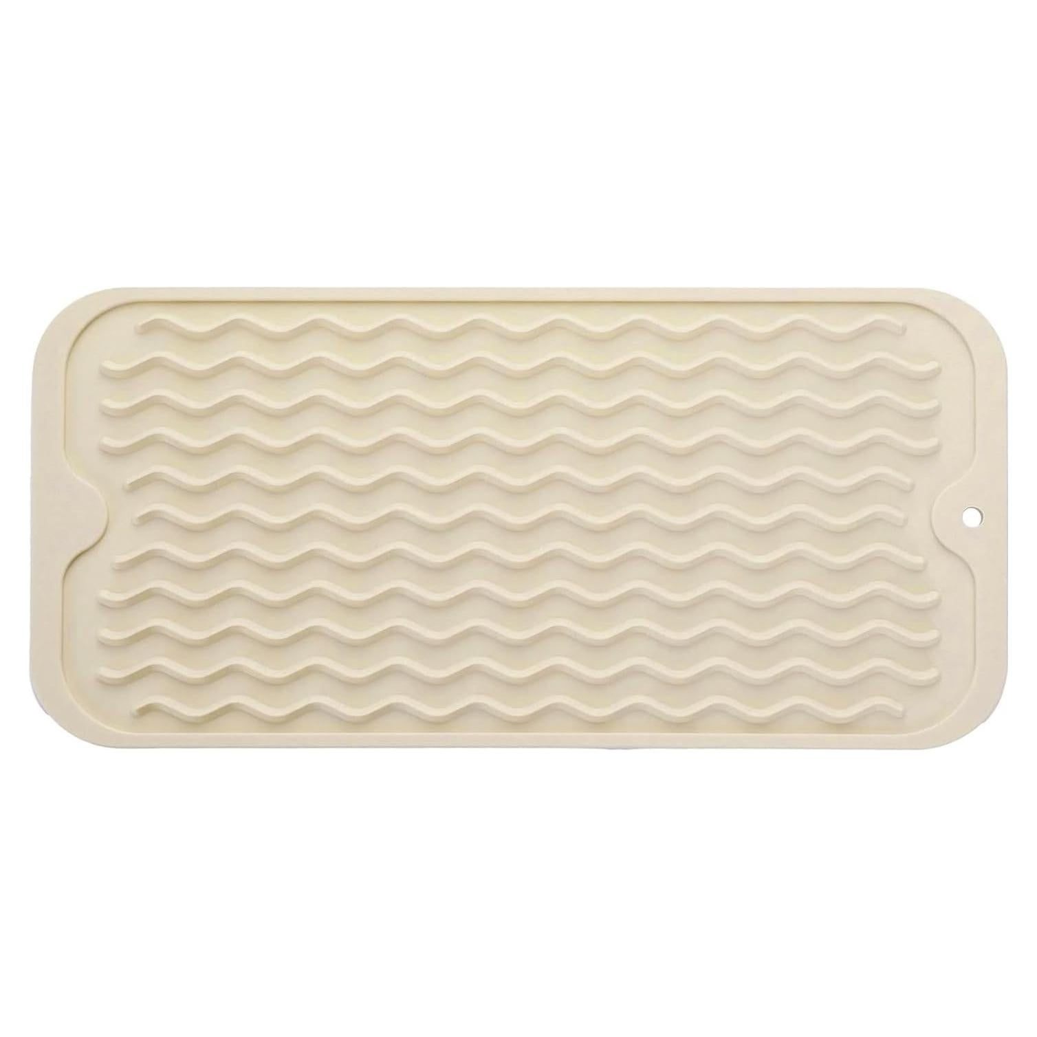 Alfombrilla de Secado de Platos Silicona Ecológica 30.48x15.24 cm Beige