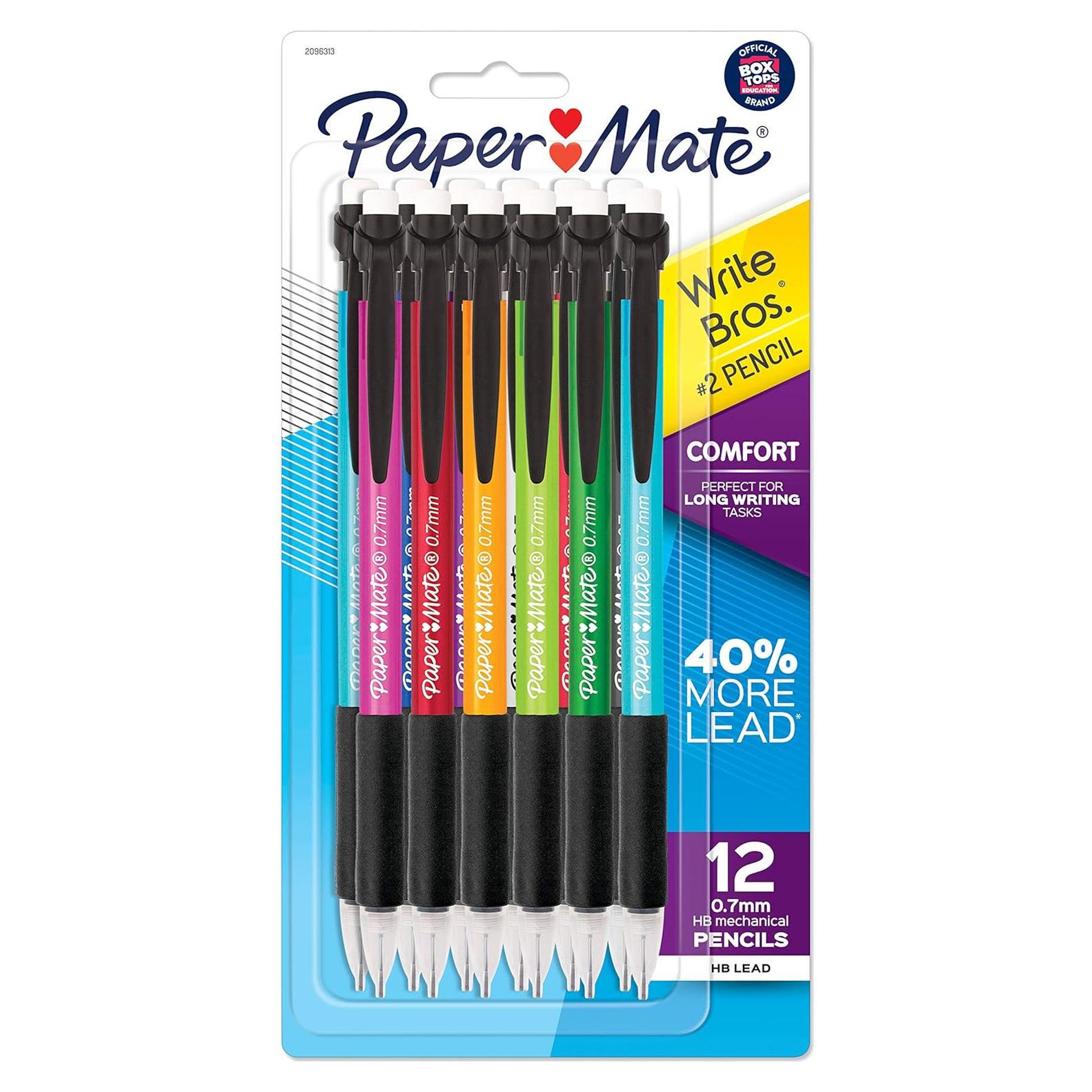 Lápices Mecánicos Paper Mate Comfort #2 0.7mm 12 Piezas