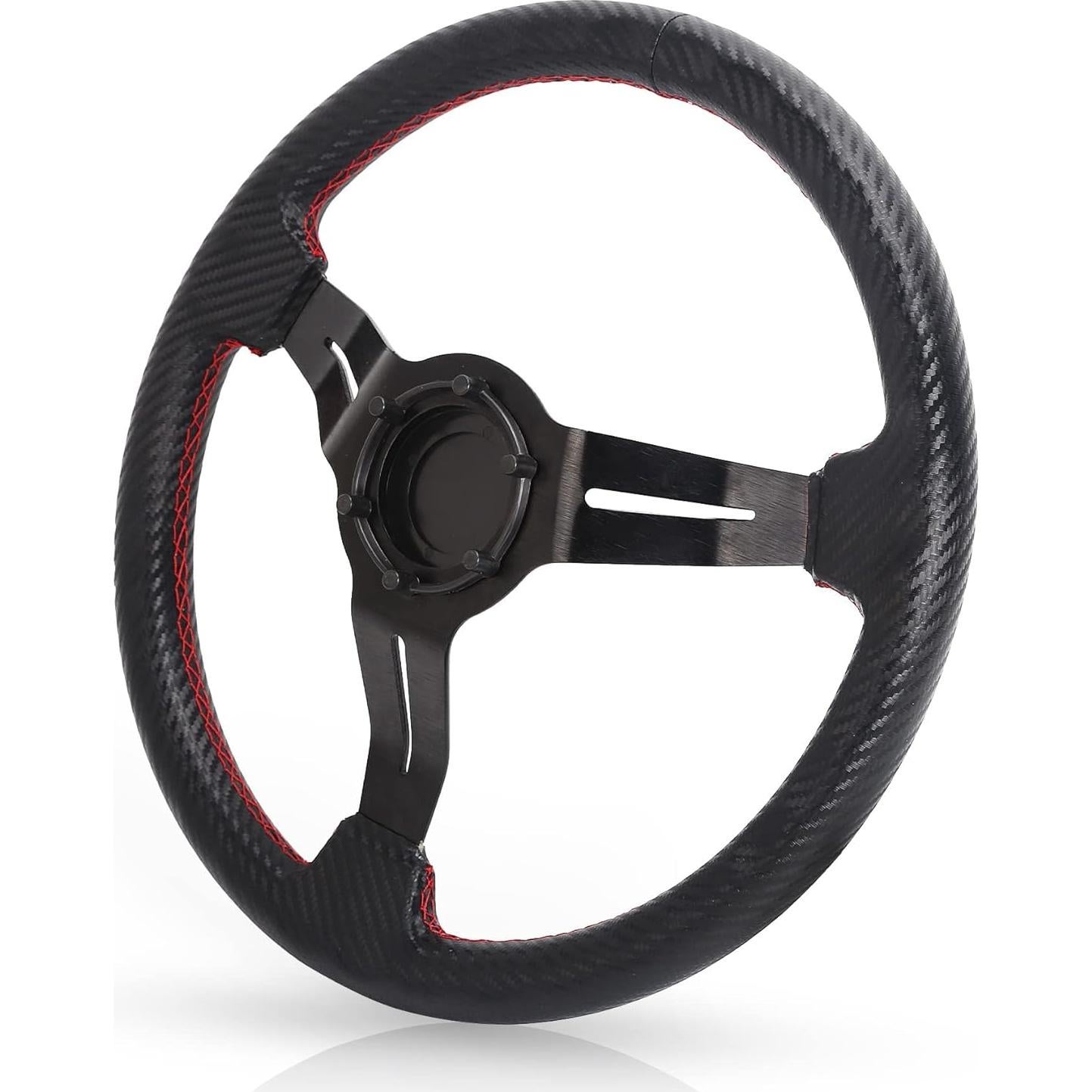 Volante de Carrito de Golf 10L0L Universal 35.56cm Negro Carbón