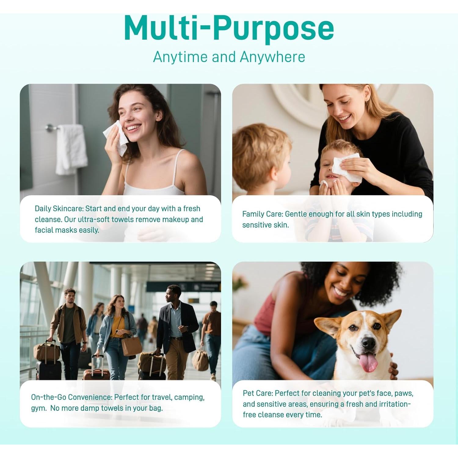 Toallas Faciales Desechables Ditoi 25.4x30.5 cm Ultra Suaves 45 Pzas