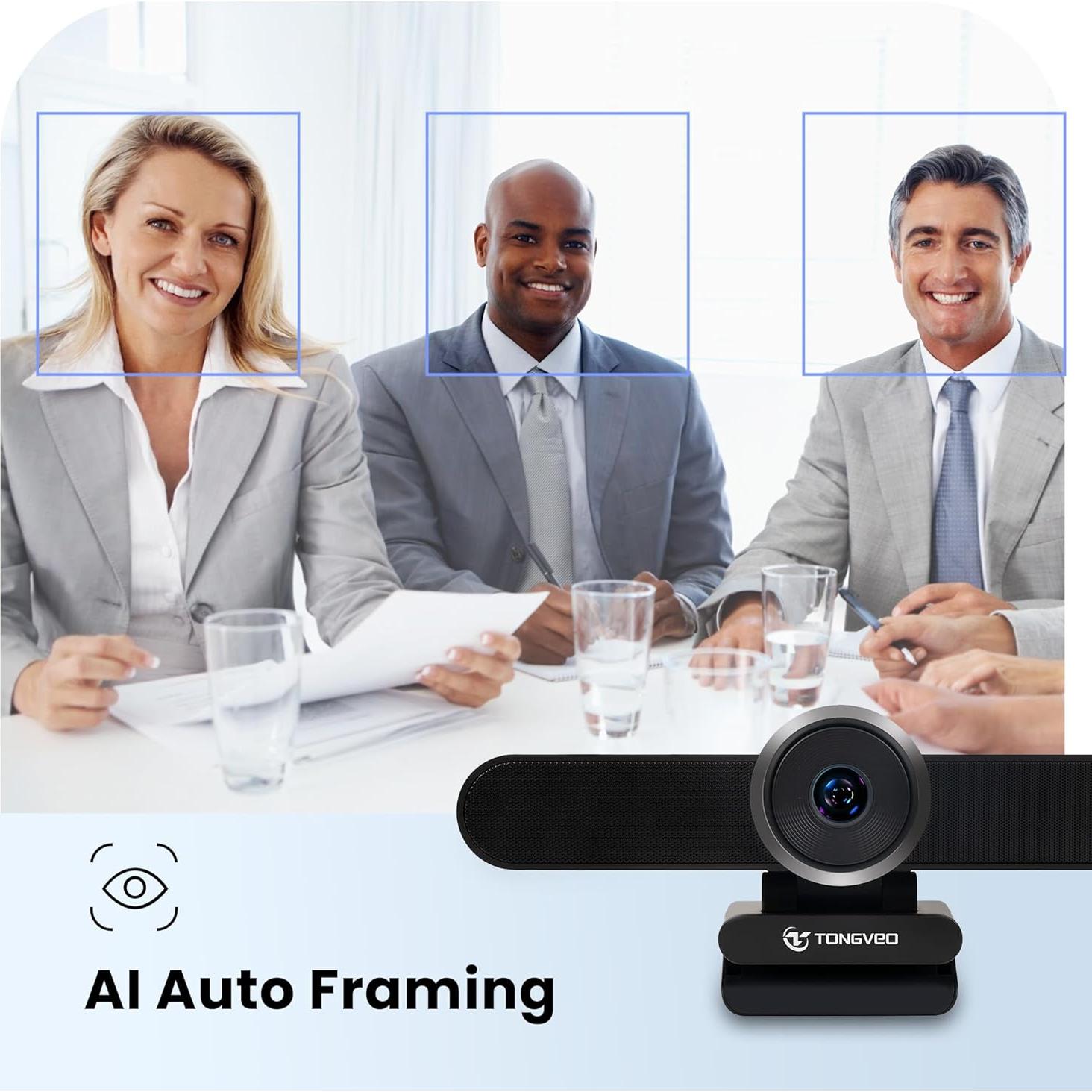 Cámara Web 4K TONGVEO con Micrófono y Altavoz Integrados