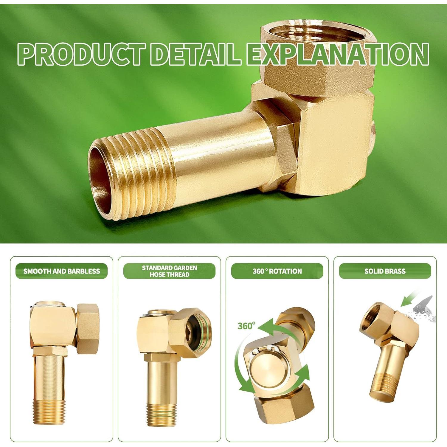2 PCS Adaptadores de Manguera de Jardín Litorange Giratorios