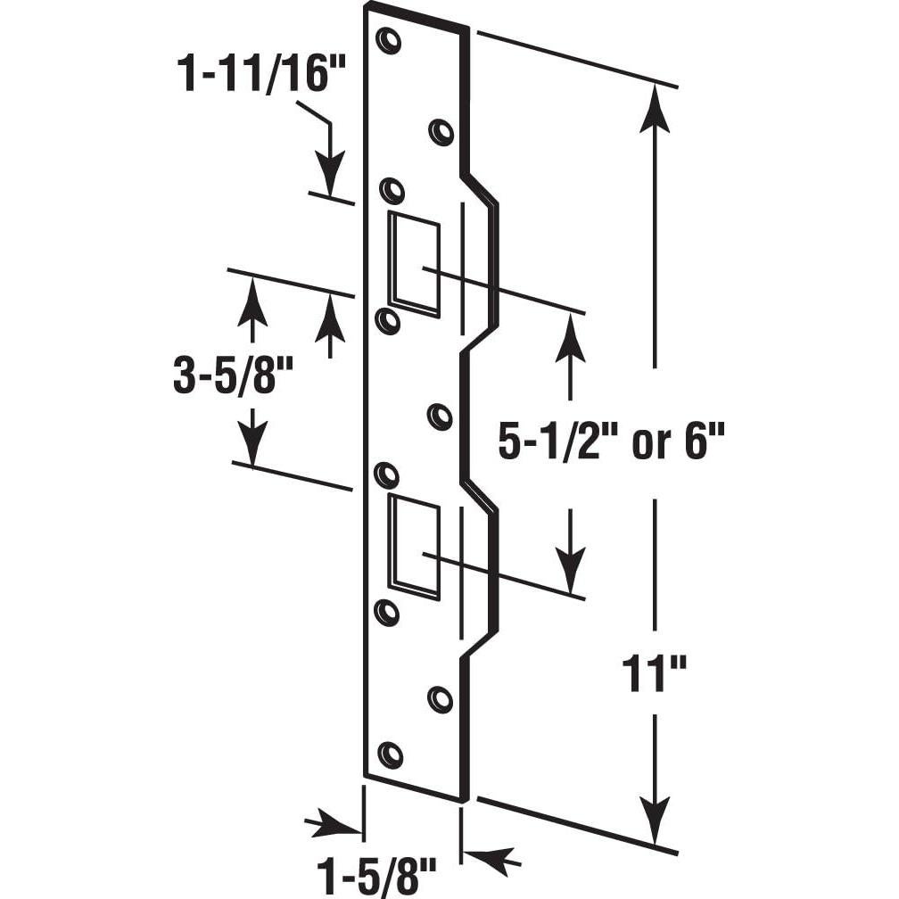 Golpe de Puerta Prime-Line U 9480 Acero Latón 13.97-15.24 cm